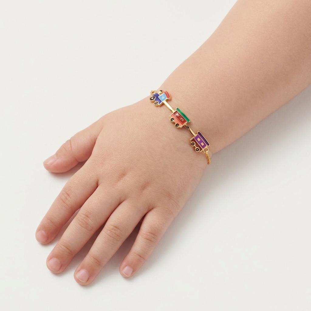 Little Express — Enamel Train Charm Chain Bracelet 3