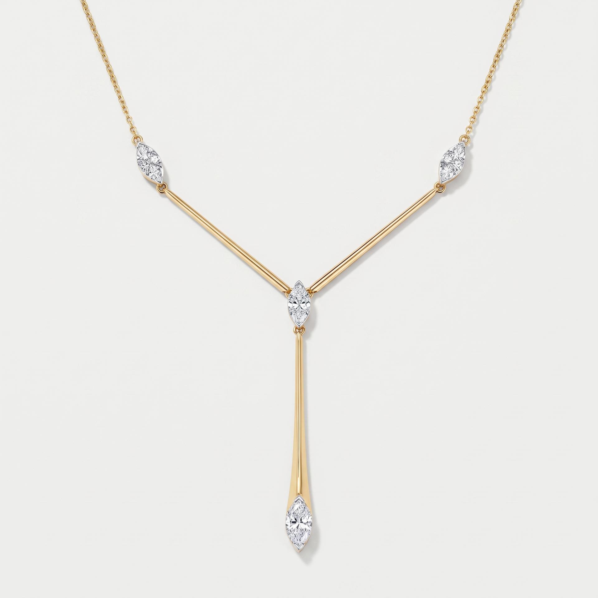 Marquise Diamond Bar Y-Necklace