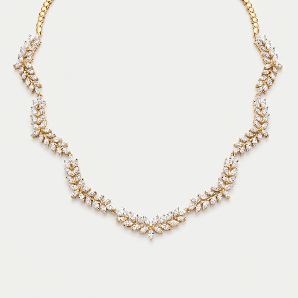 Marquise Diamond Laurel Leaf Necklace