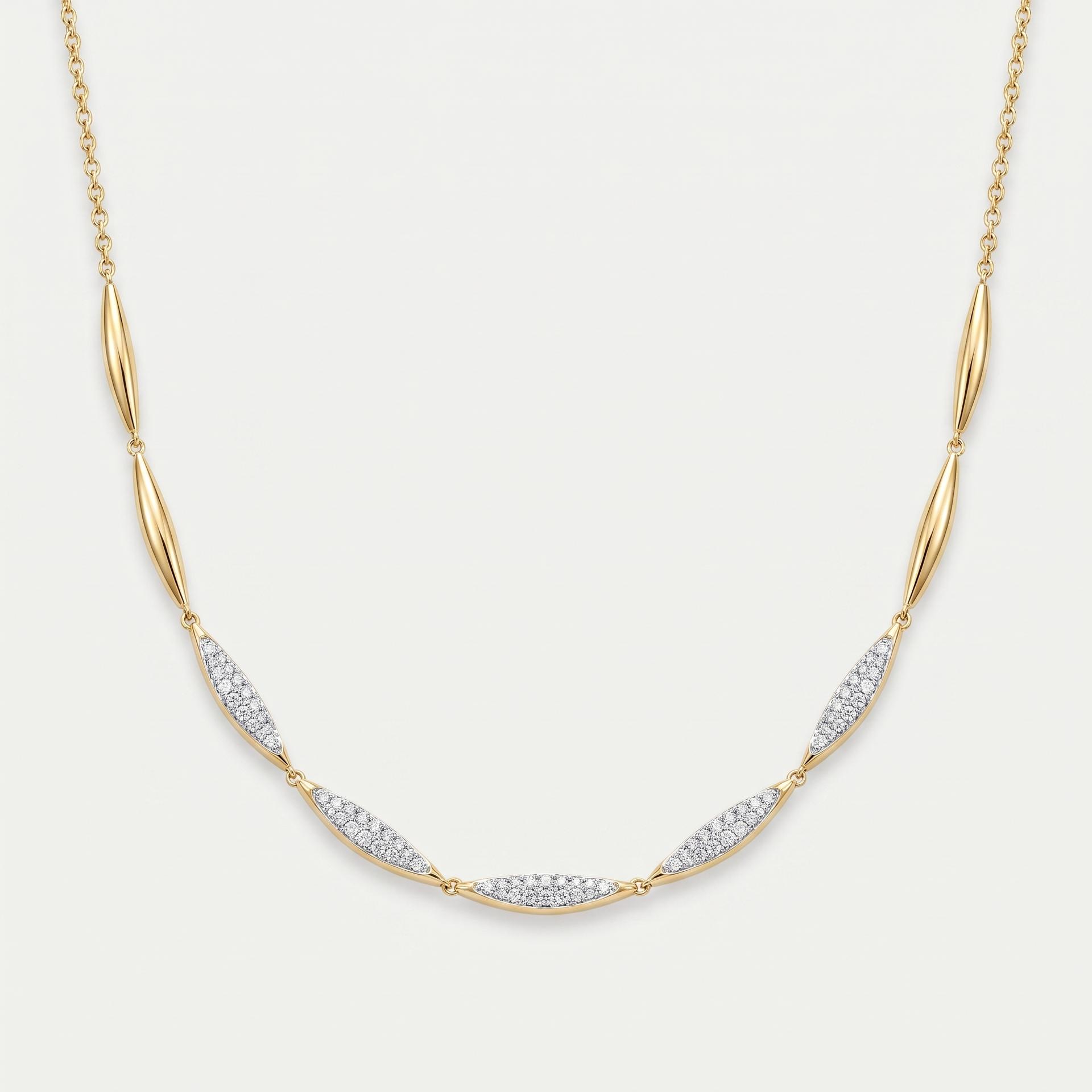 Pavé Diamond Marquise Link Necklace