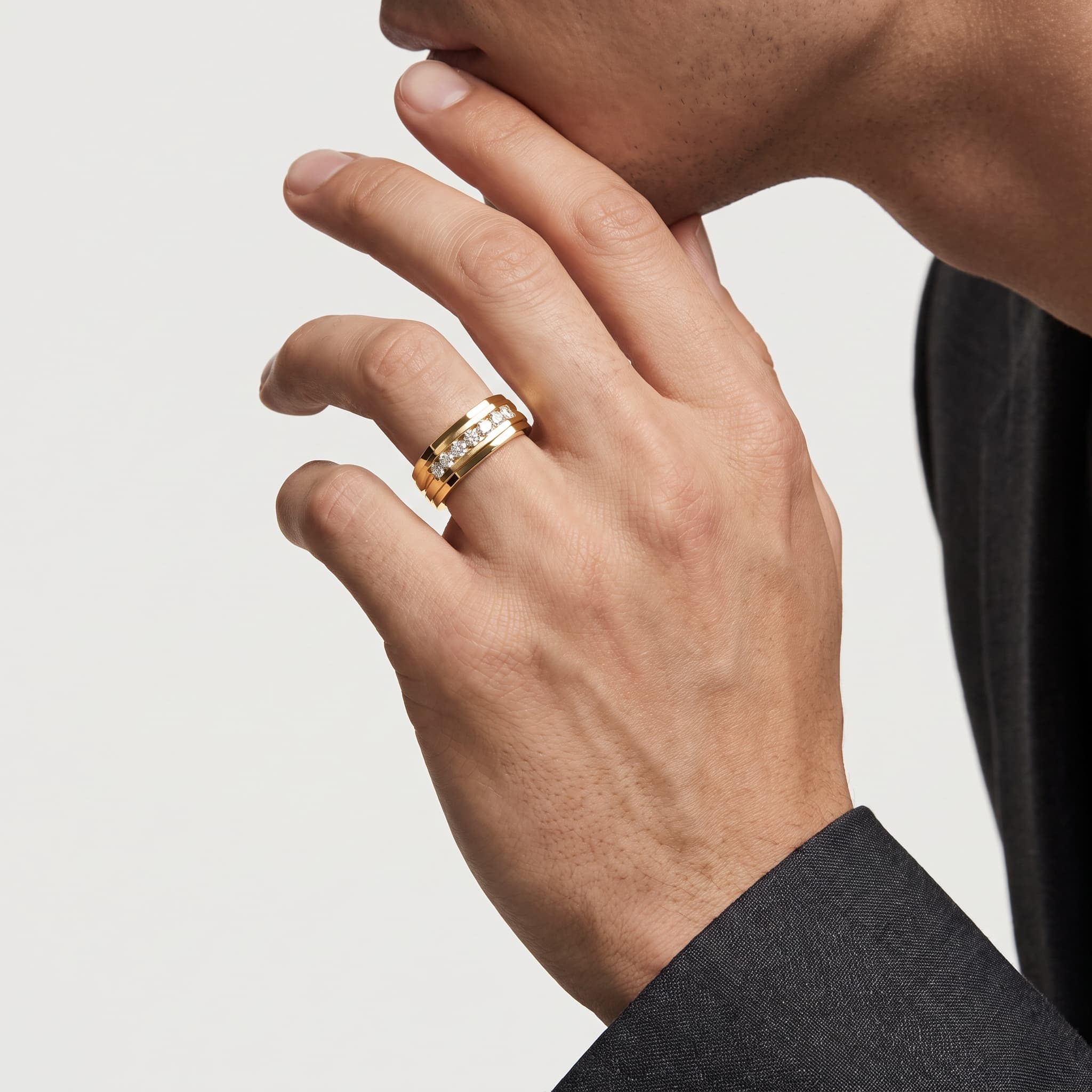 Seven Vows — Round Diamond Seven-Stone Channel Wedding Band thumbnail 3