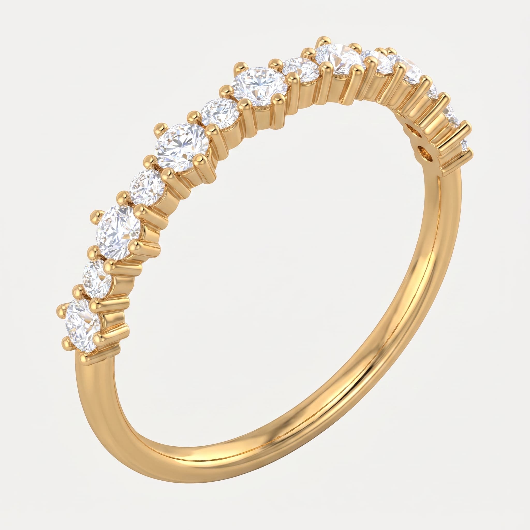 Graduated Grace — Round Diamond Graduated Pavé Band on model