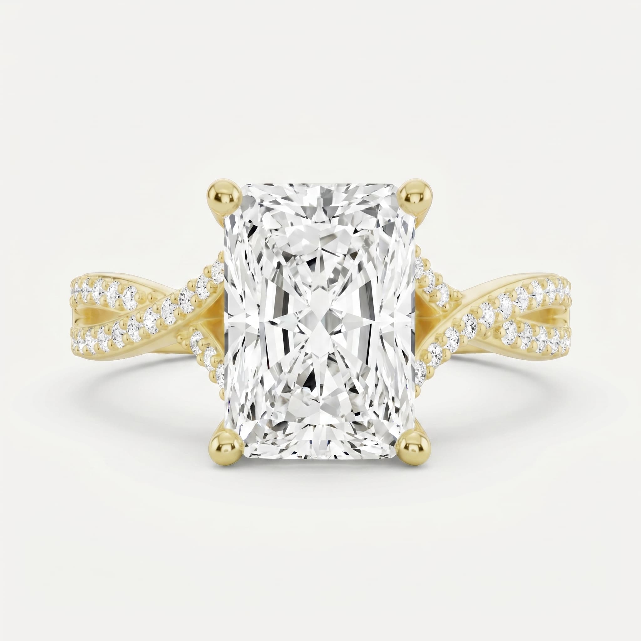 Twin Vow — Radiant Double Twist Diamond Ring