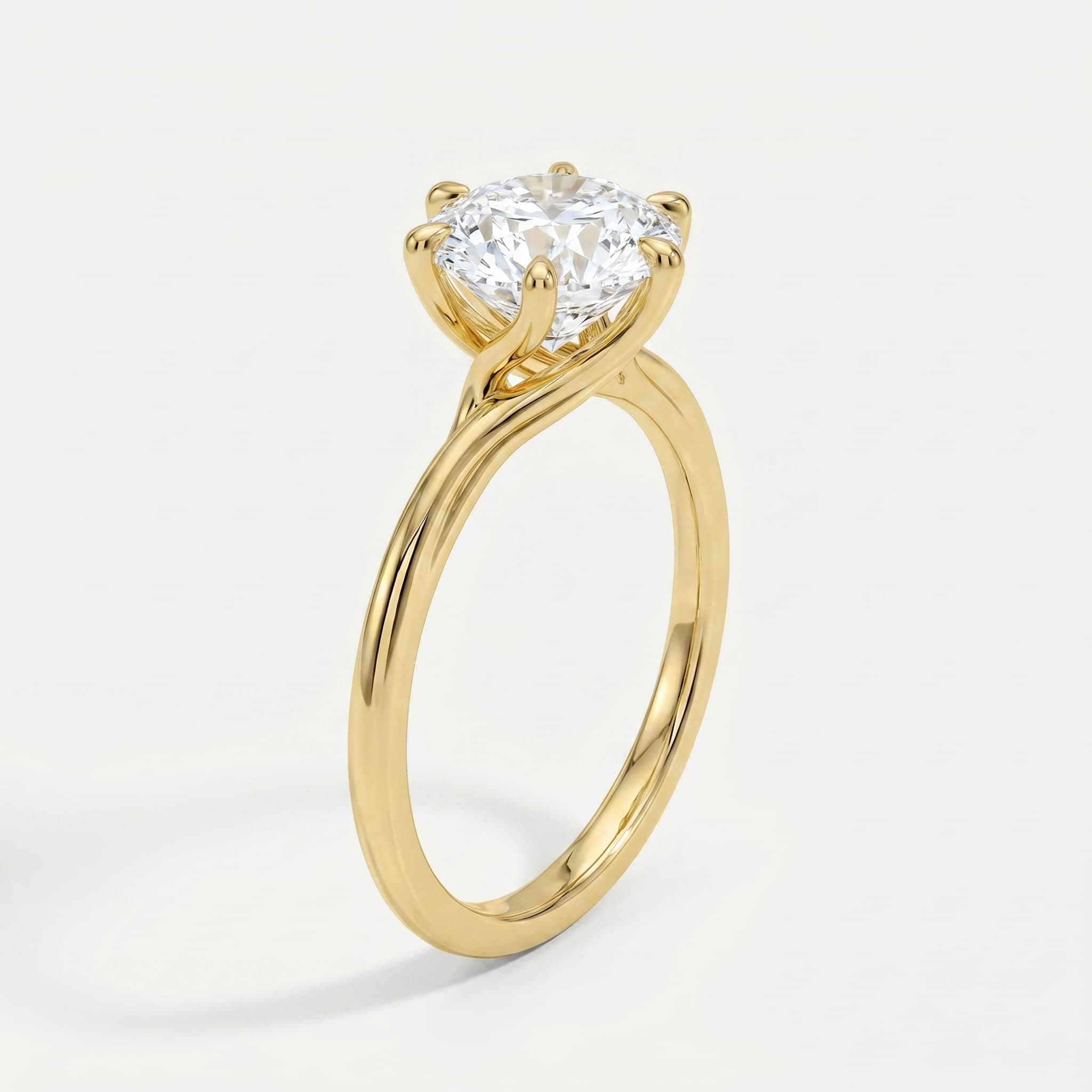 Aurelia Twist Solitaire Ring on model