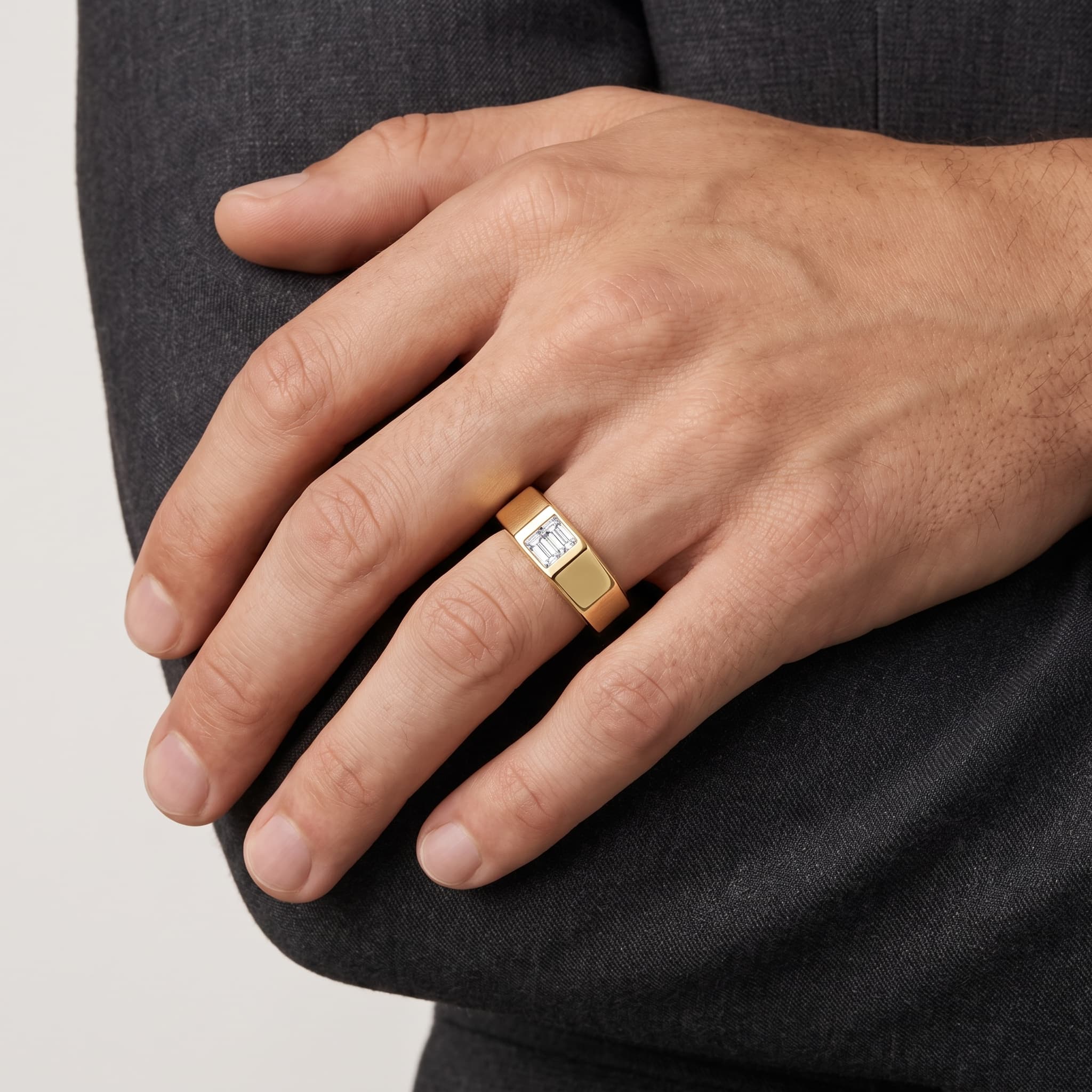 Honeycomb — Stacked Baguette Diamond Wedding Ring thumbnail 3