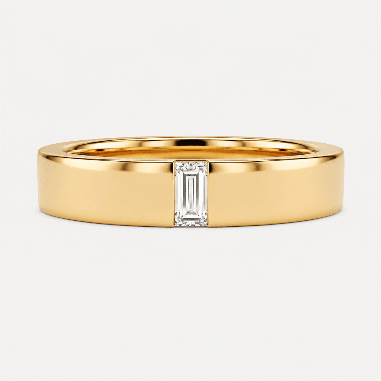 Still Point — Flush Set Baguette Diamond Wedding Band