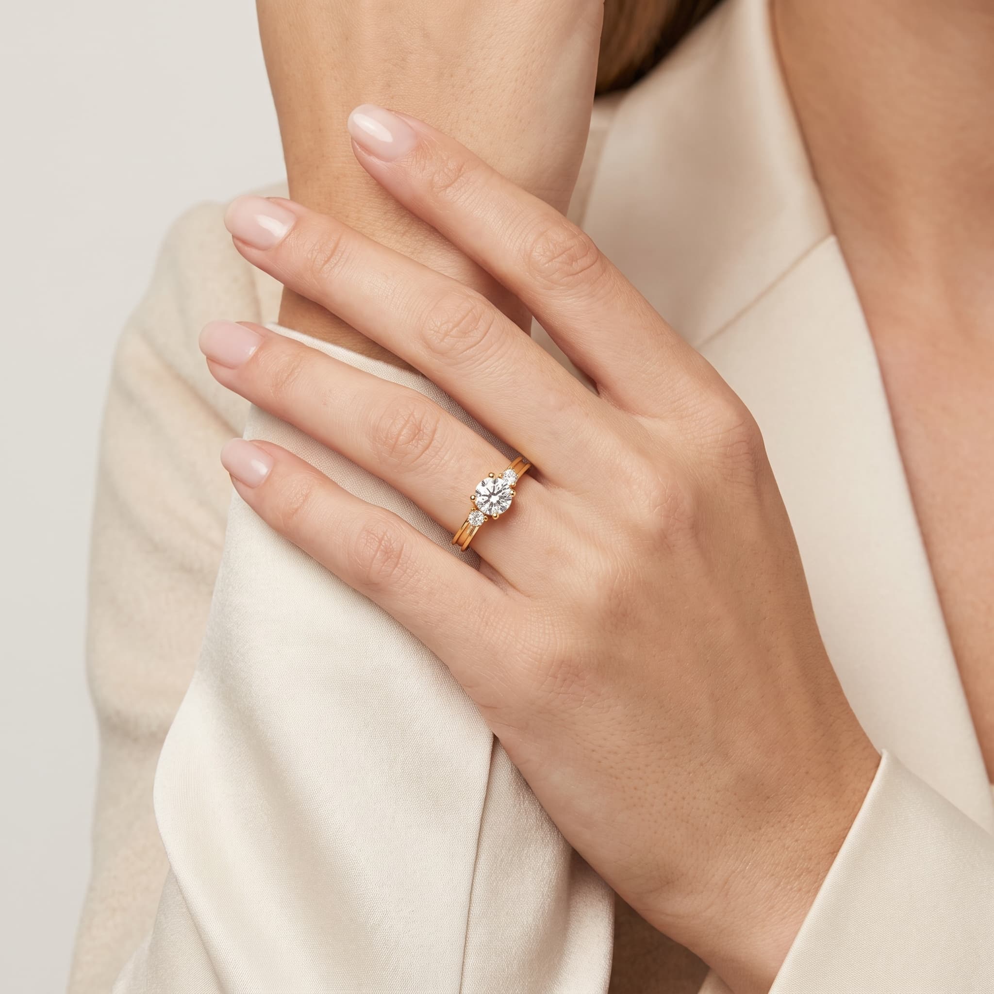 Ever After — Round Diamond Three Stone Ring thumbnail 3