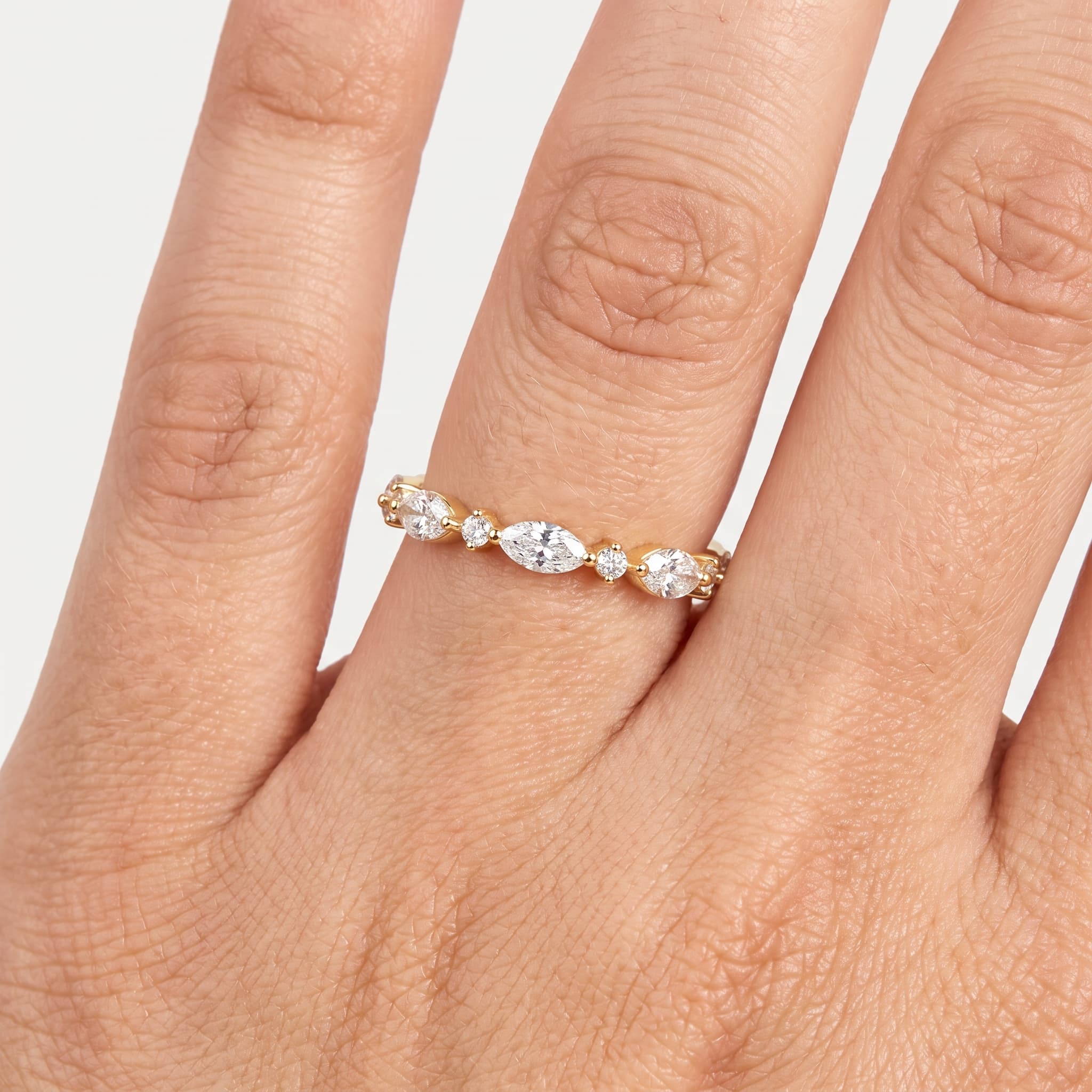 Marquise Waltz — Marquise & Round Diamond Eternity Band thumbnail 4