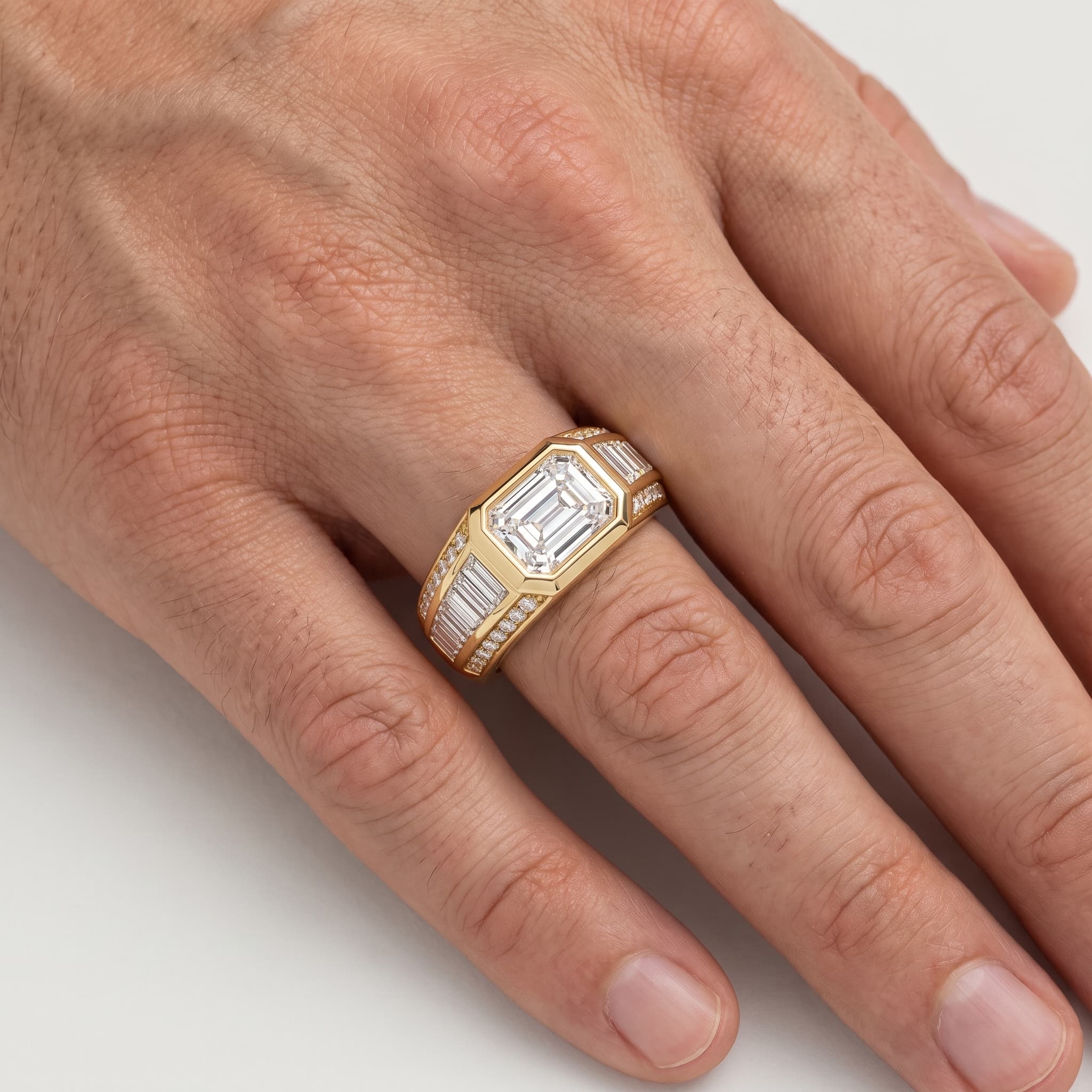 Crown Jewel — Emerald Cut Diamond Wedding Ring thumbnail 4