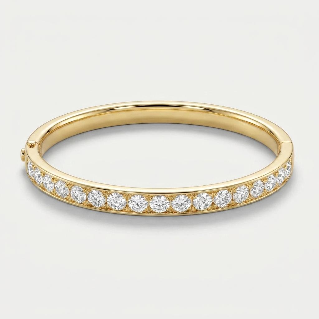Simple Grace — Round Diamond Pavé Bangle
