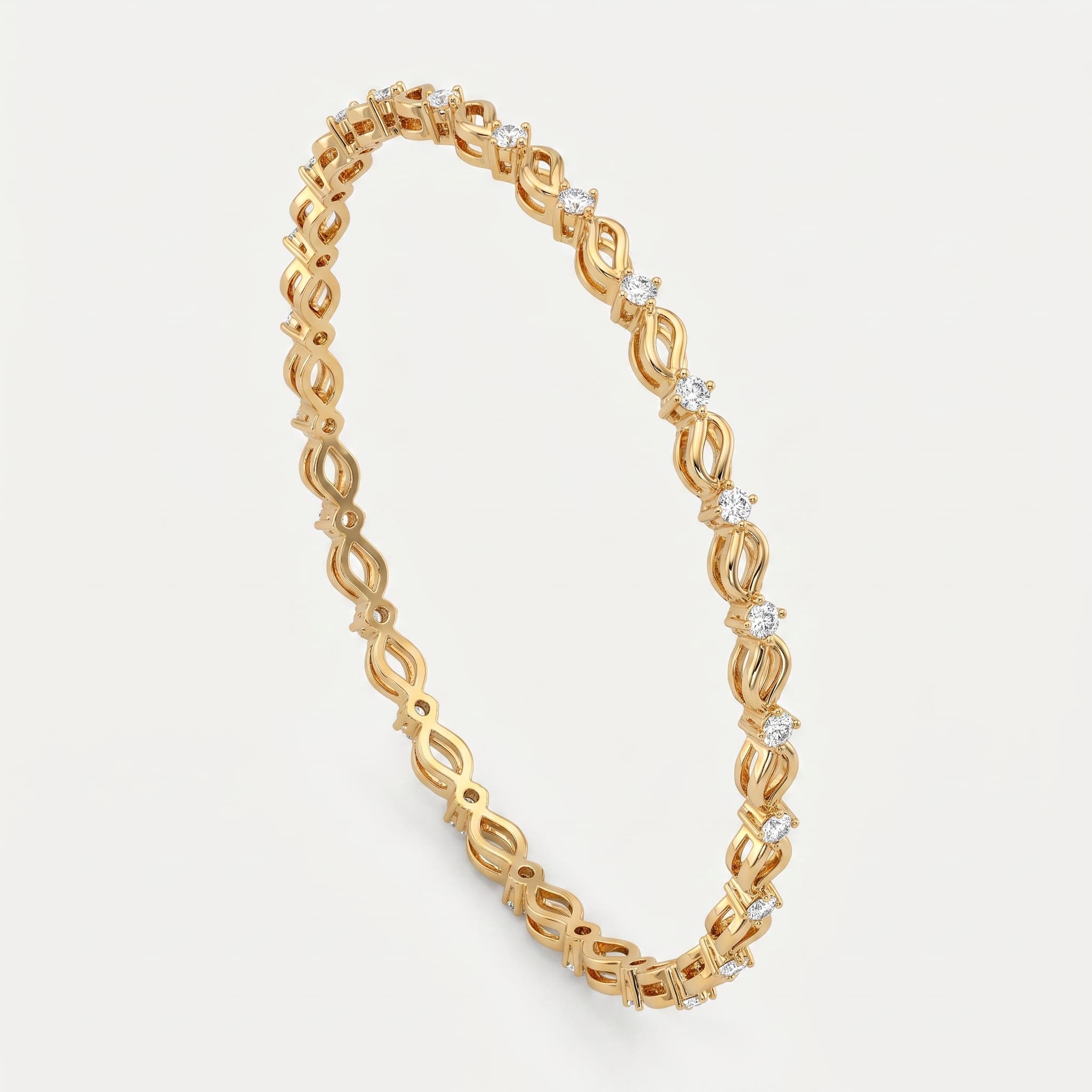 Infinite Kiss — Round Diamond X & Infinity Link Tennis Bracelet on model