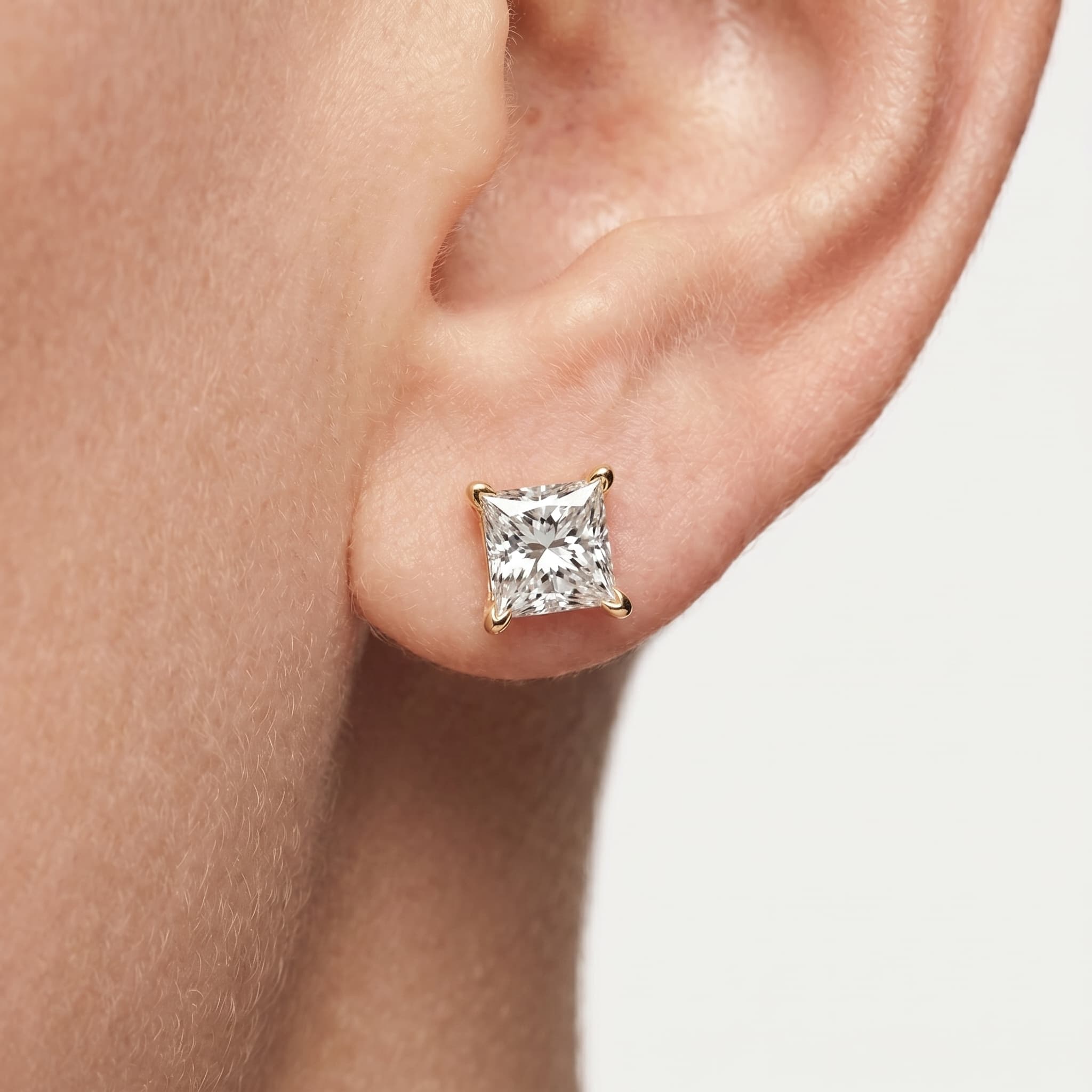 Bold Promise — Princess Cut Diamond Stud Earrings thumbnail 3