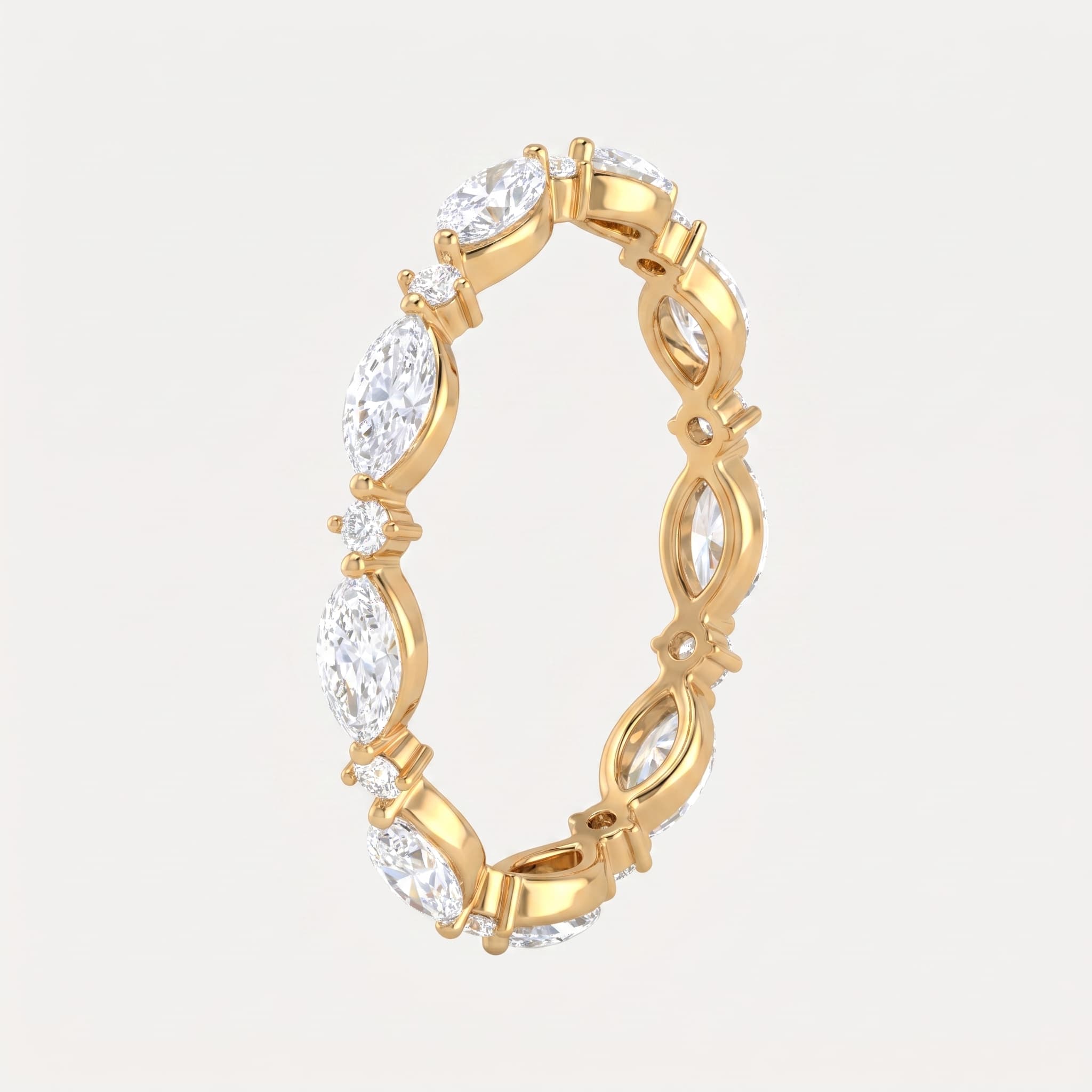 Marquise Waltz — Marquise & Round Diamond Eternity Band on model