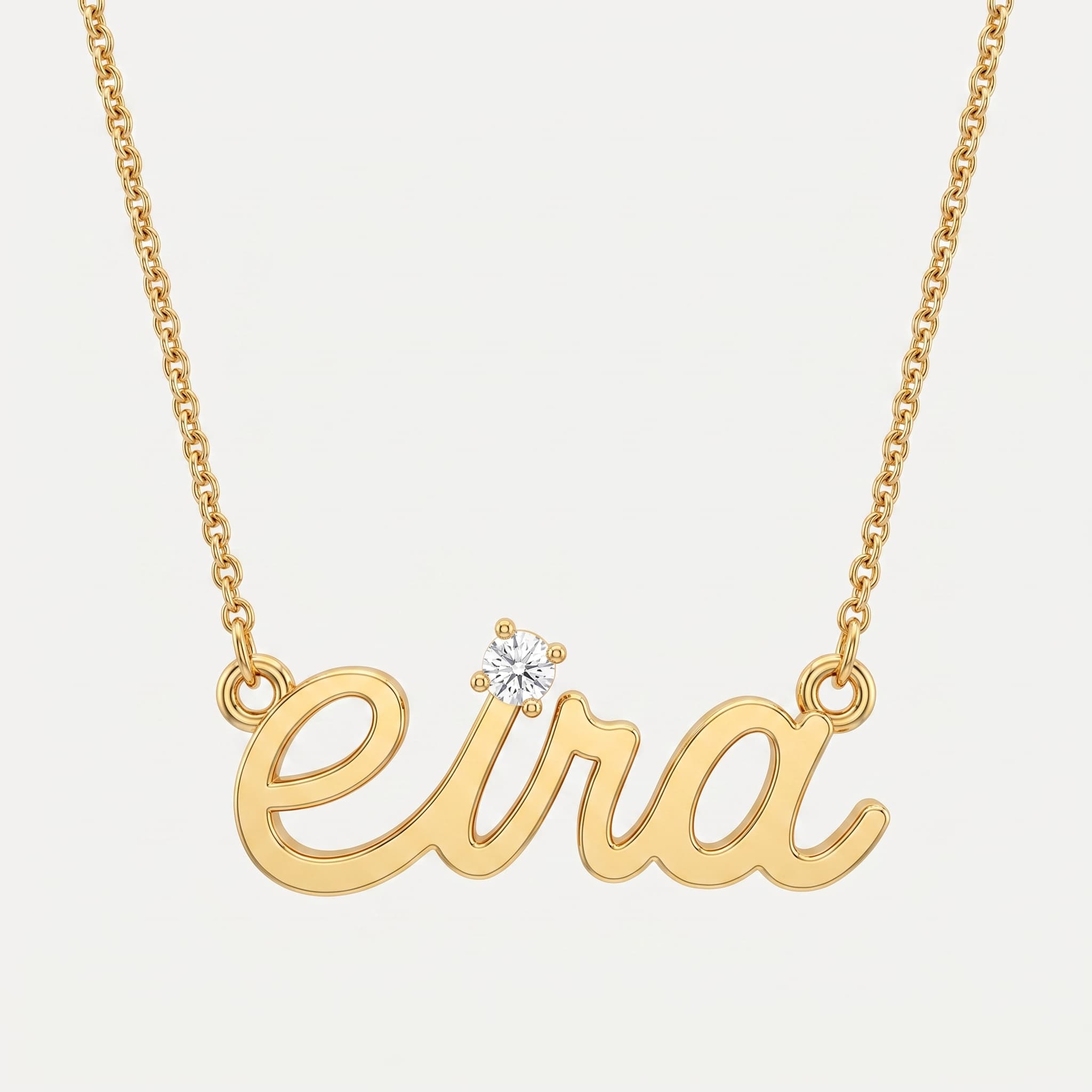 Eira — Diamond Script Name Pendant