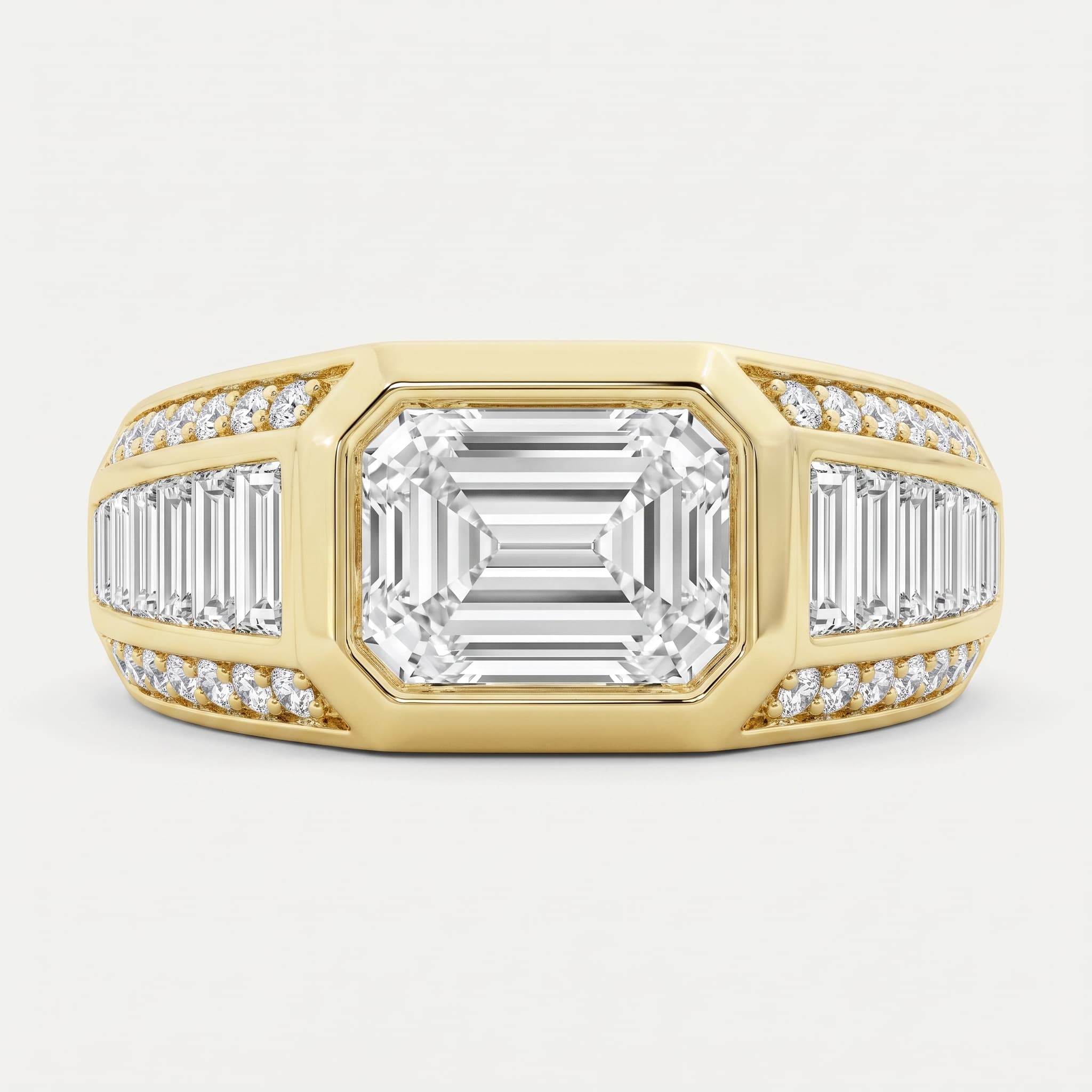 Crown Jewel — Emerald Cut Diamond Wedding Ring