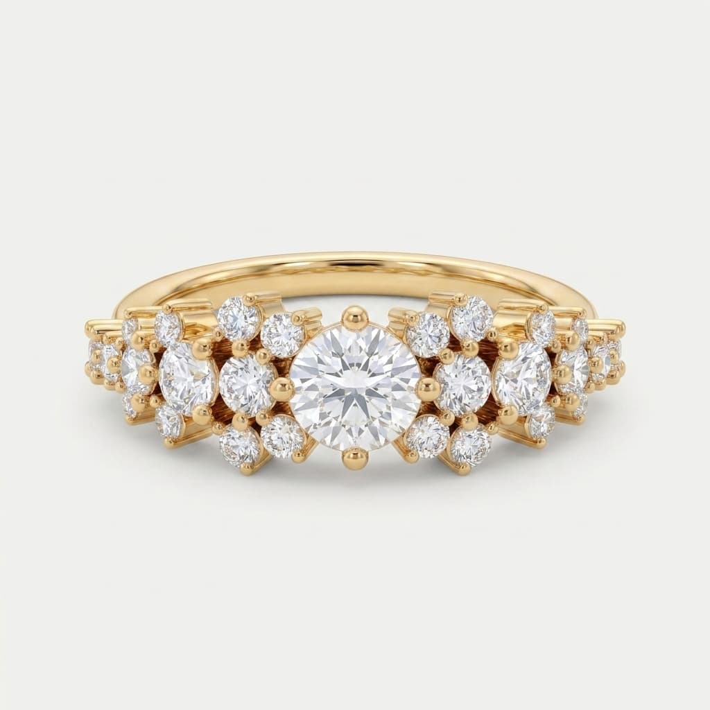 Starspray — Round Diamond Graduated Cluster Ring