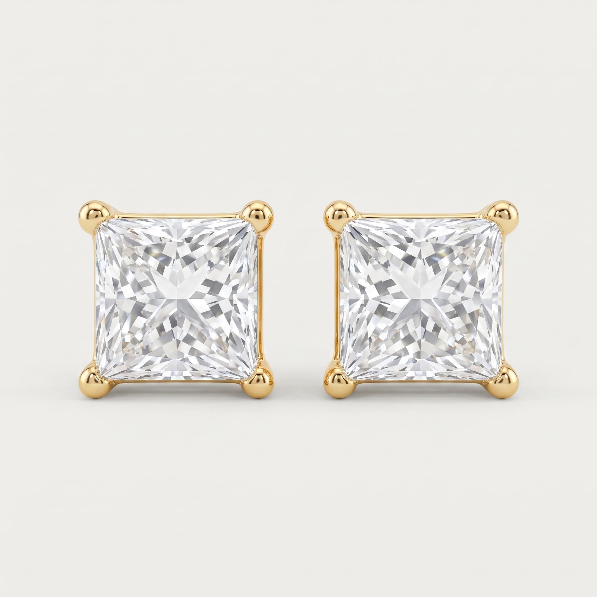 Bold Promise — Princess Cut Diamond Stud Earrings