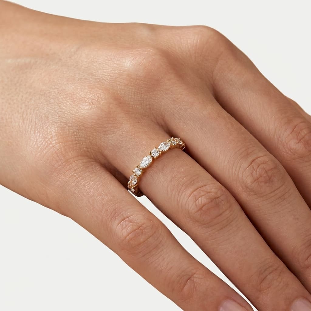 Marquise Lullaby — Marquise & Round Diamond Eternity Band thumbnail 3