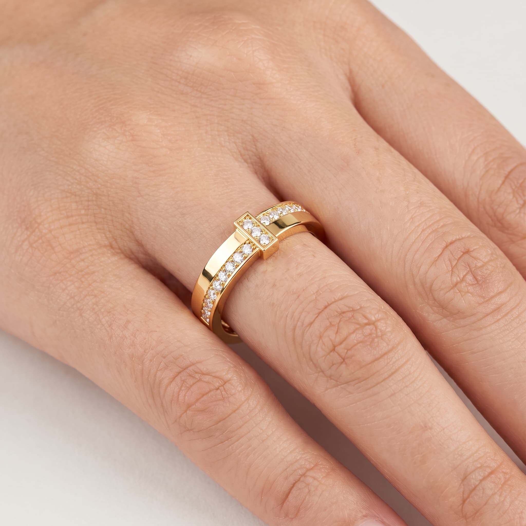 Crossbar — Round Diamond Channel Band with Raised Bar Accent thumbnail 4