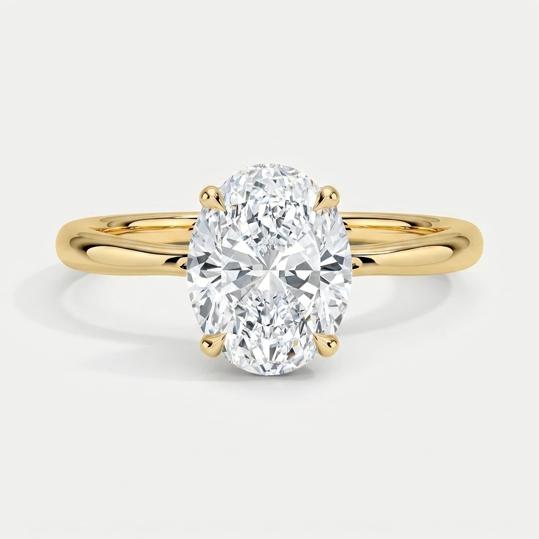 Provence Solitaire — Hidden Halo Diamond Ring
