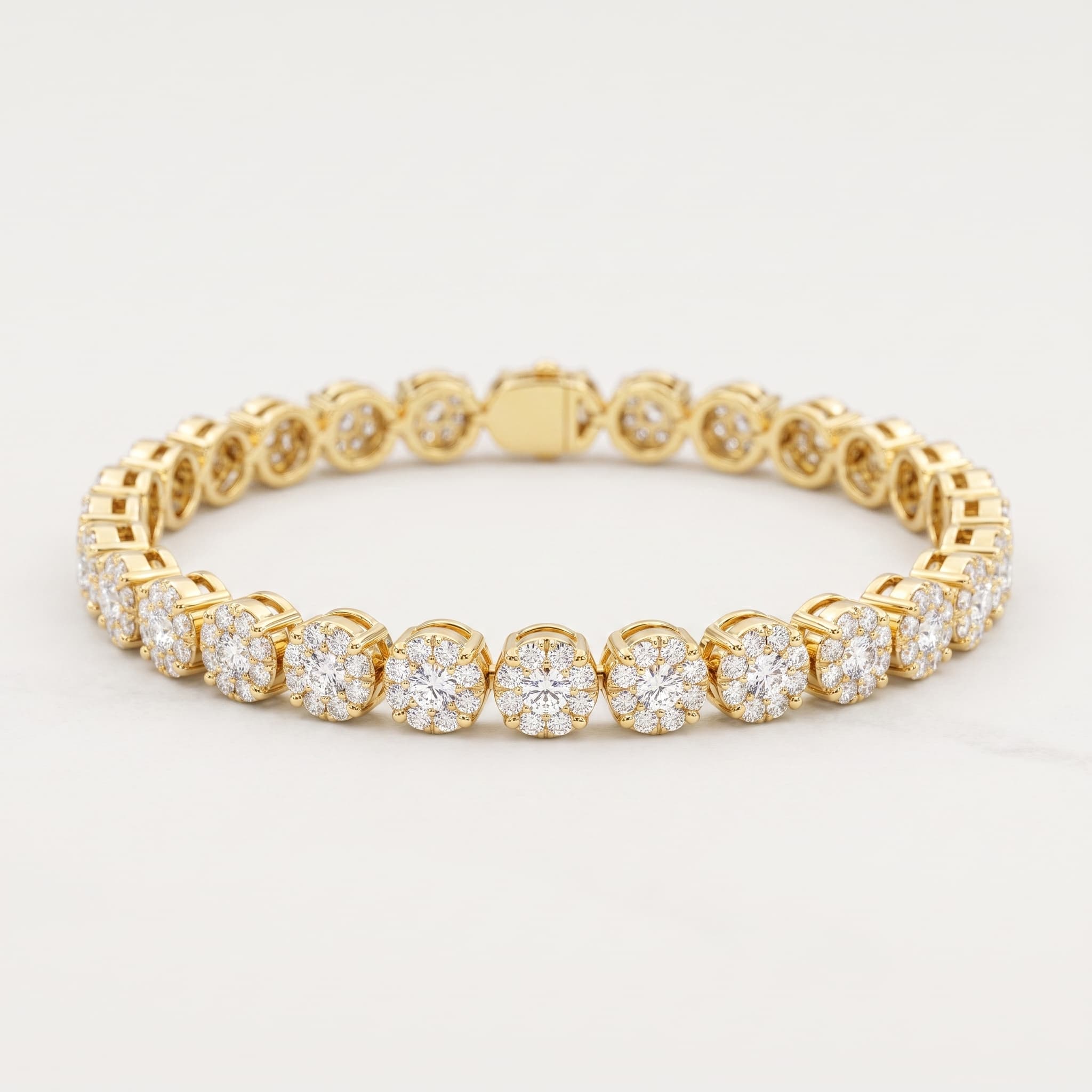 Eternal Cascade — Round Diamond Cluster Tennis Bracelet