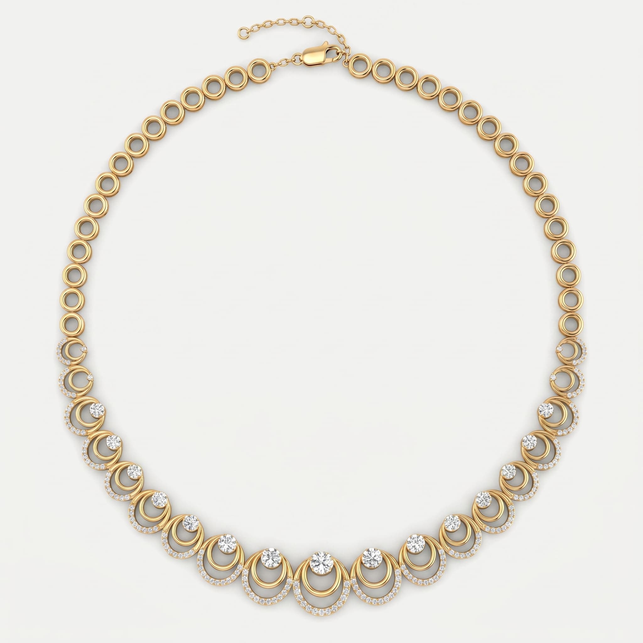 Orbit of Light — Graduated Diamond Circle Necklace
