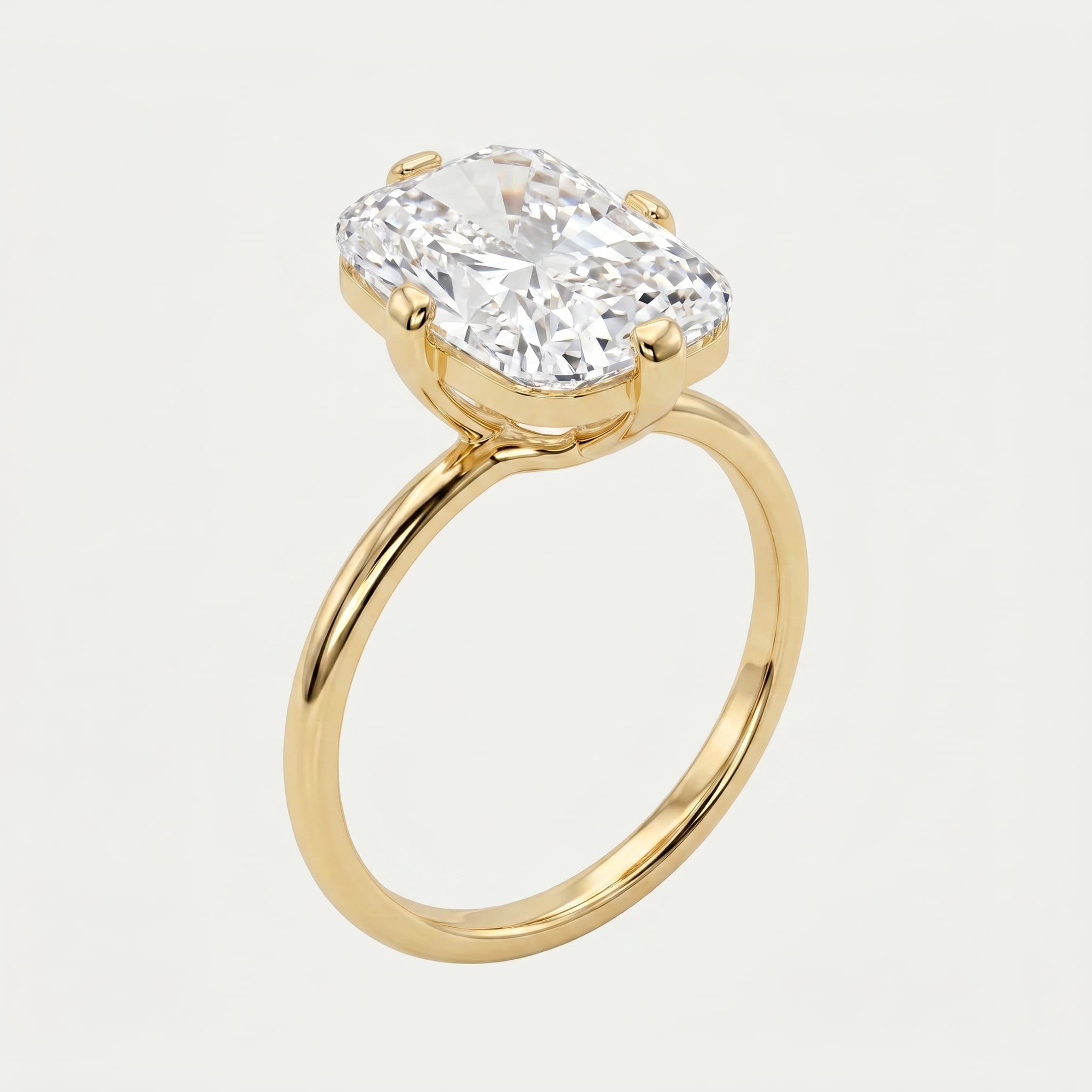 Velvet Hour — Elongated Cushion Diamond Ring on model