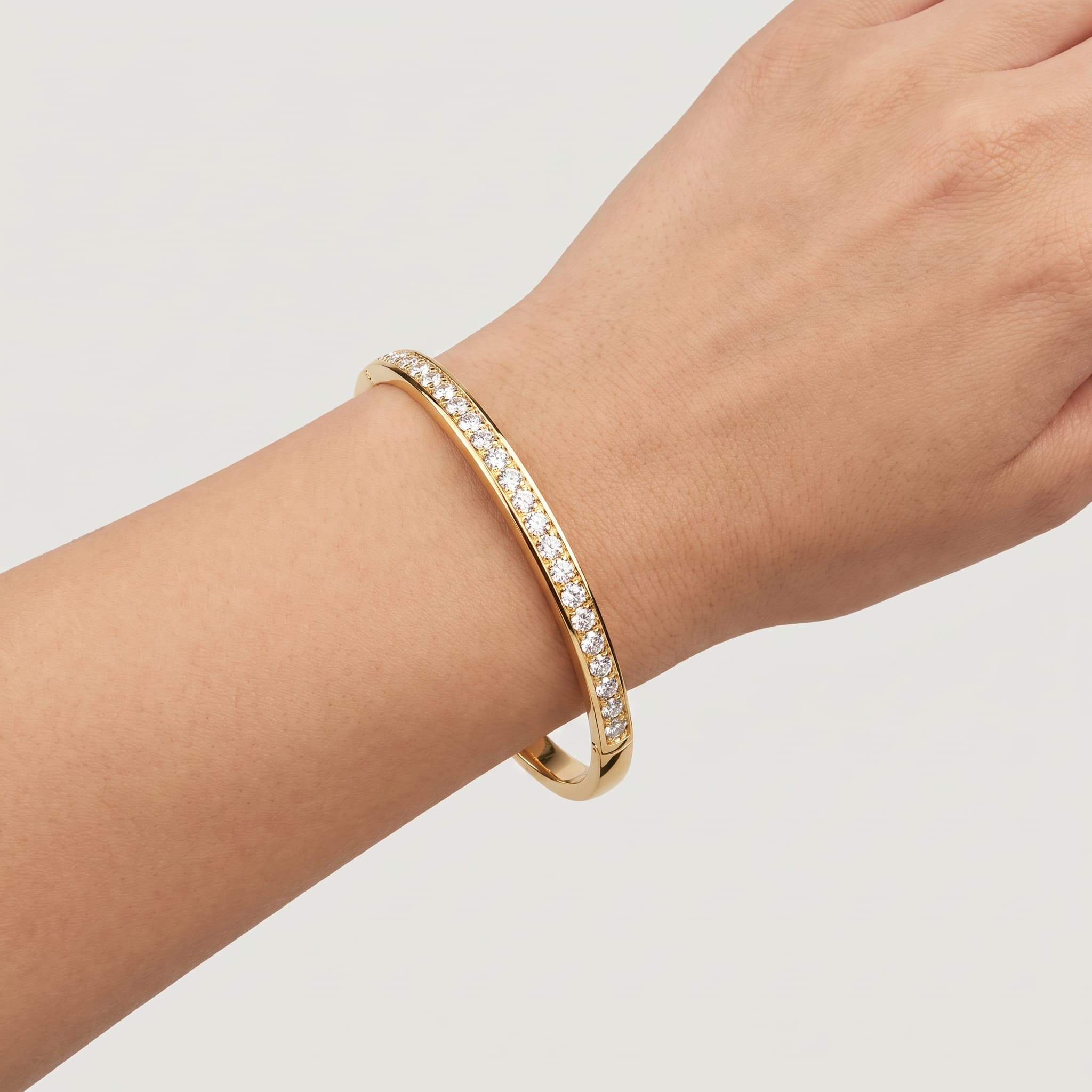 Simple Grace — Round Diamond Pavé Bangle thumbnail 3