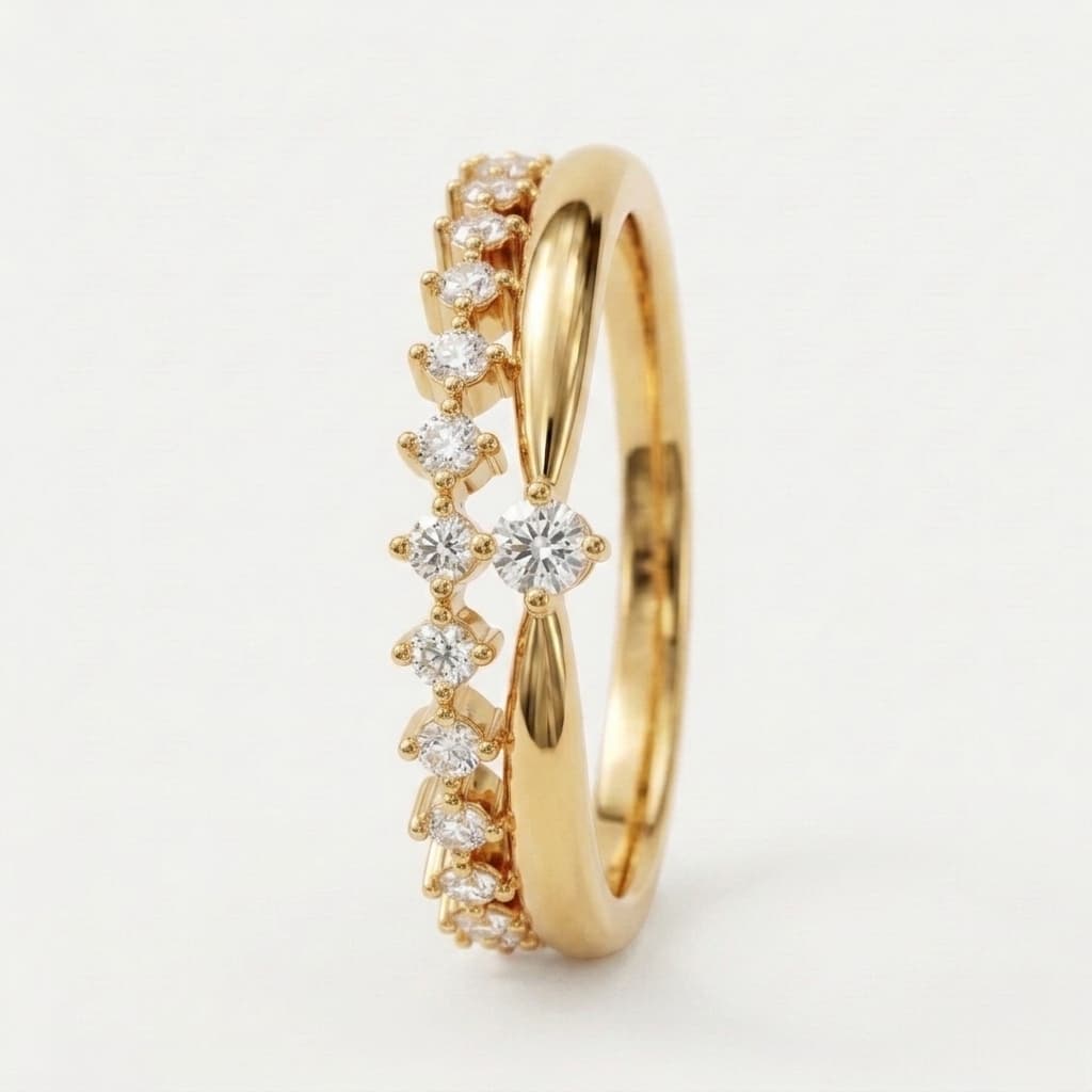 Crossing Paths — Round Diamond Crossover Wave Band on model