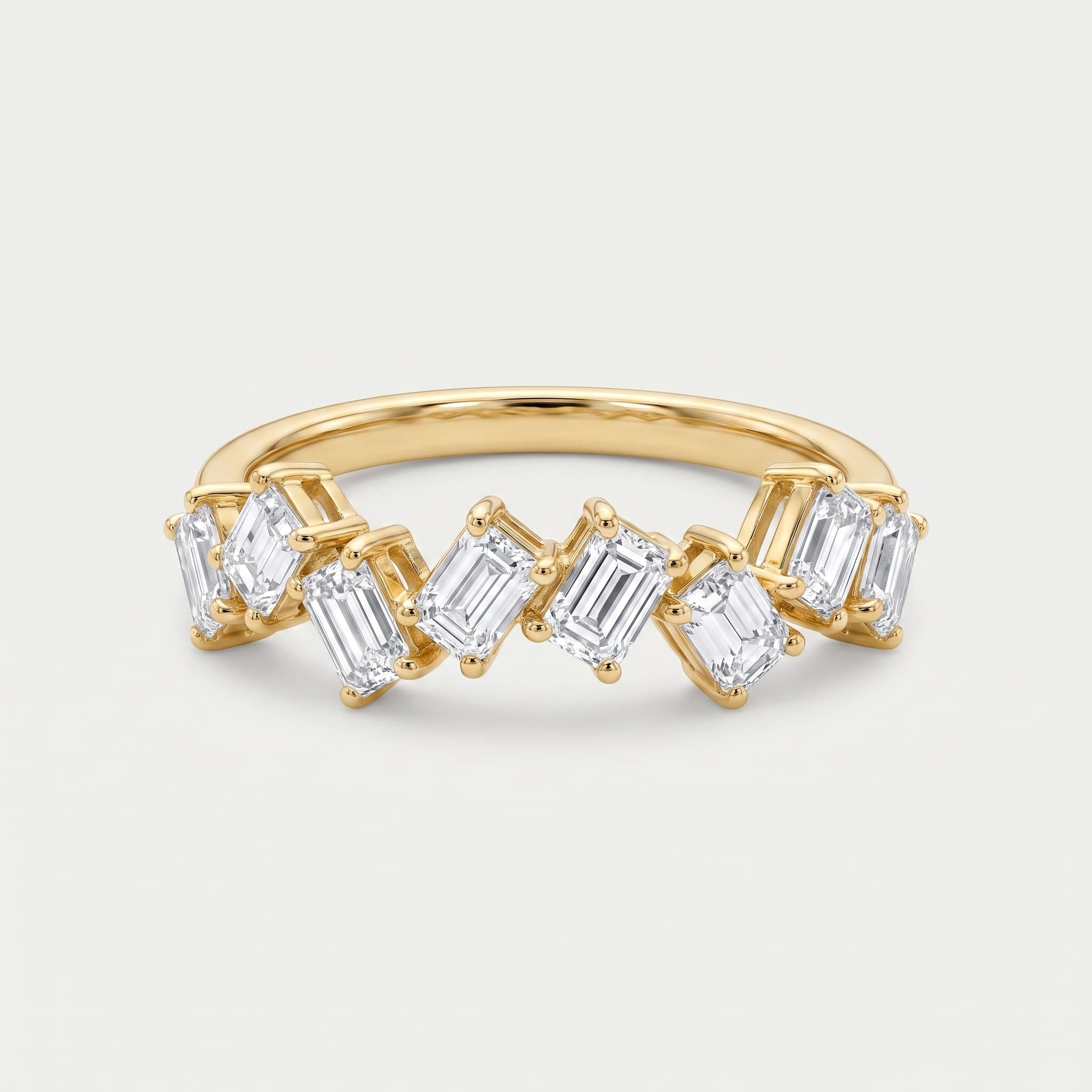 Scatter Song — Emerald Cut Diamond Cluster Band