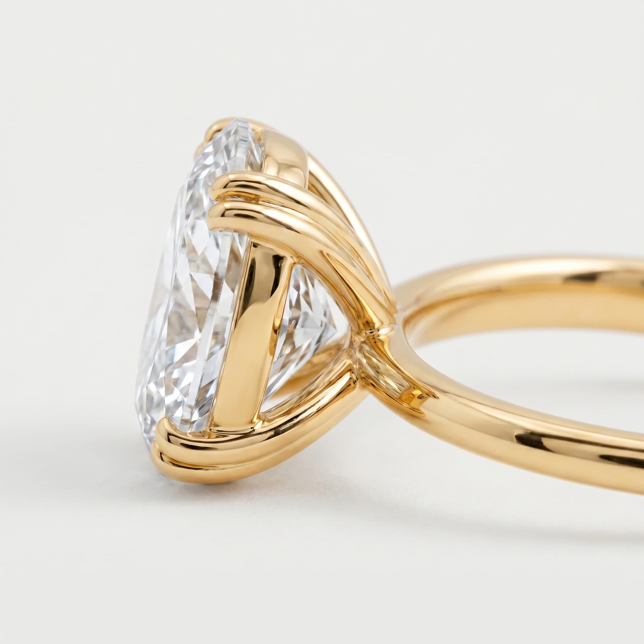 Held in Light — Oval Solitaire Diamond Ring thumbnail 3