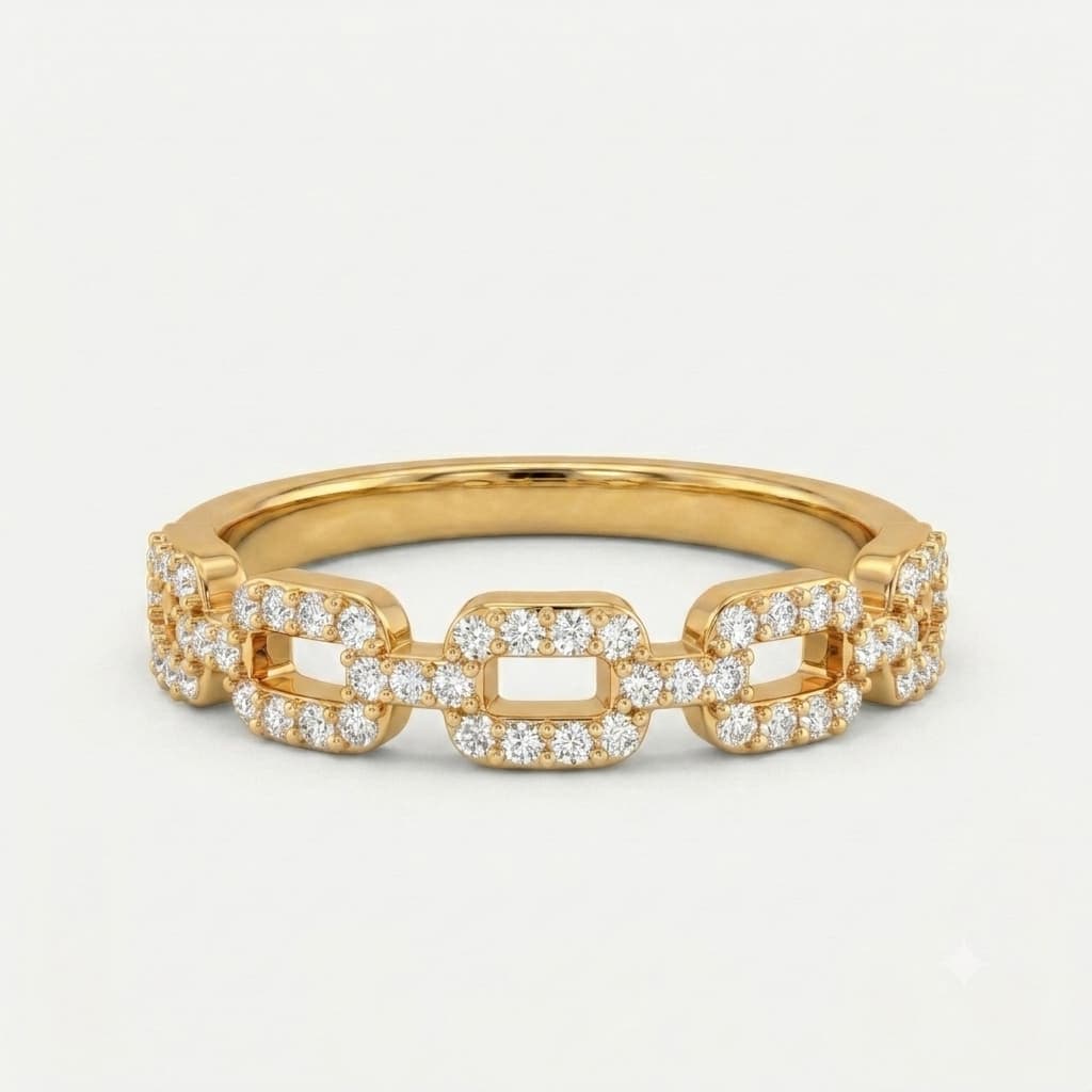 Chain Reaction — Round Diamond Pavé Open Link Ring