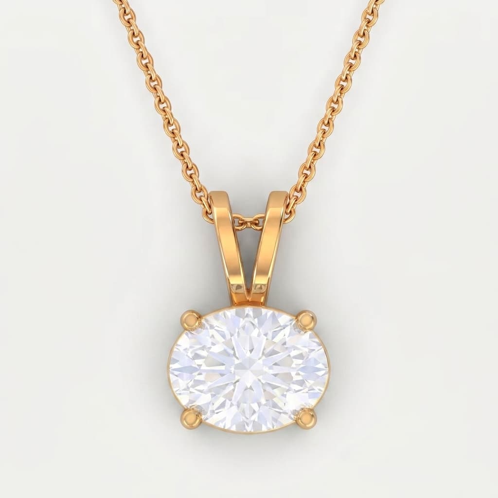 Oval Grace — Oval Diamond Solitaire Pendant