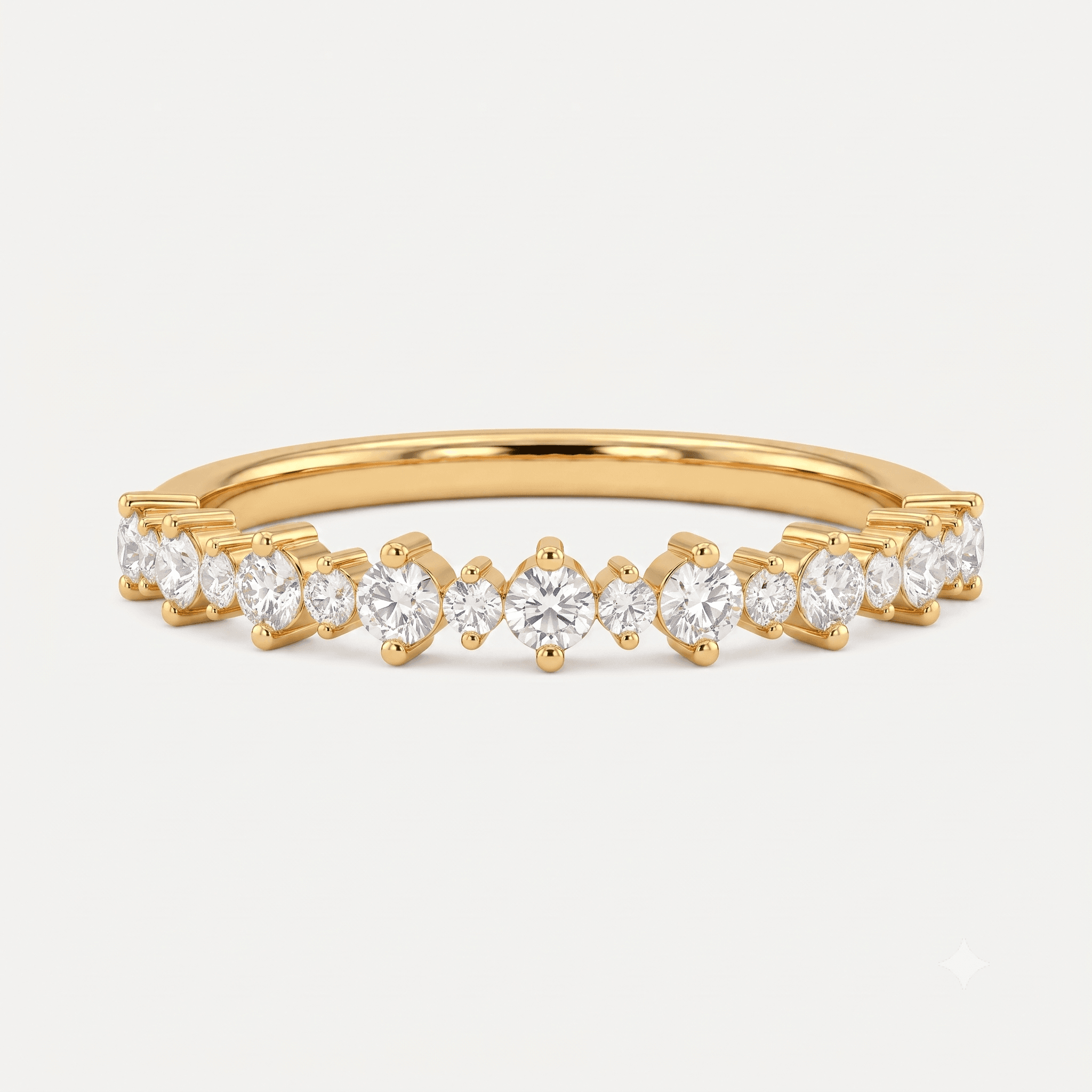 Graduated Grace — Round Diamond Graduated Pavé Band