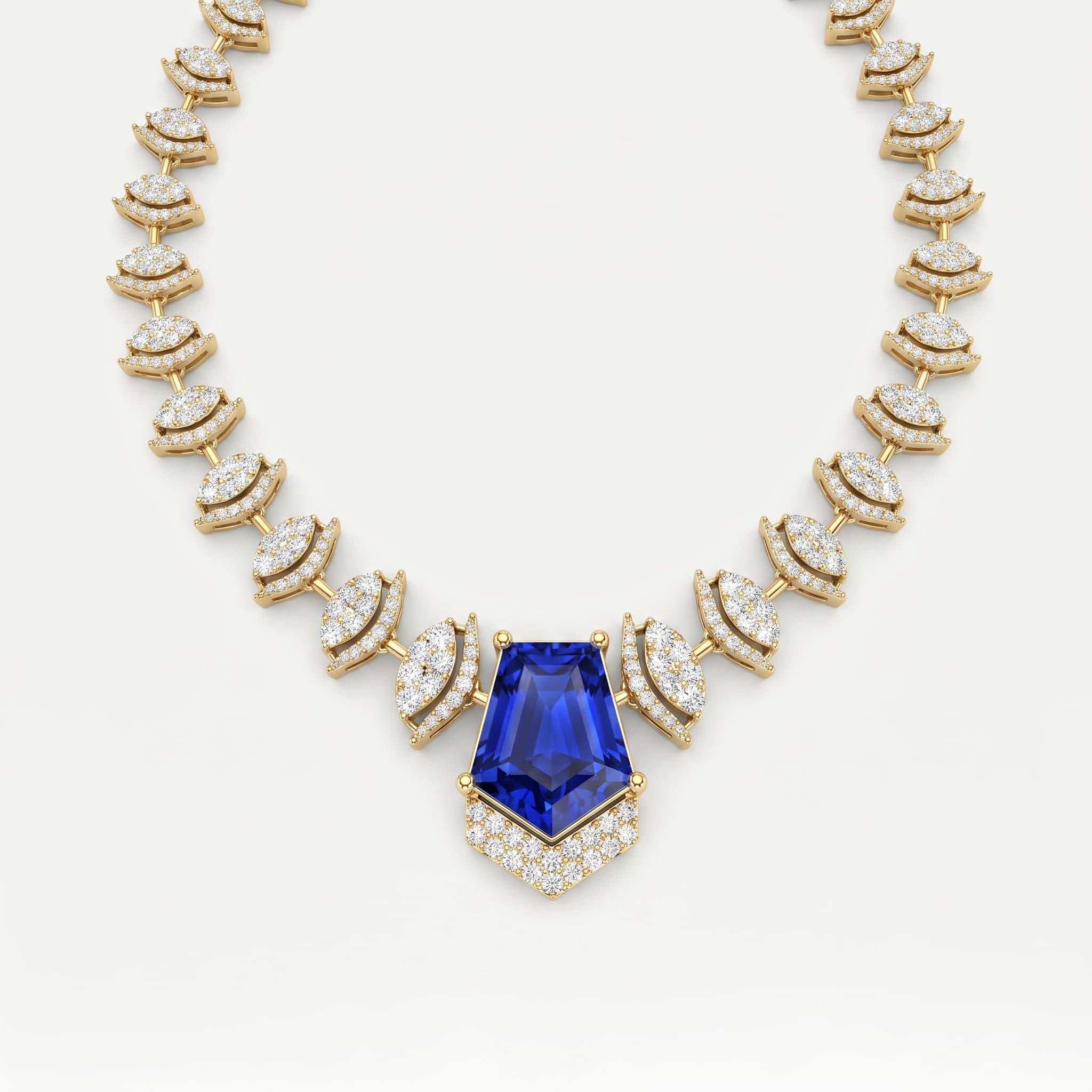 Azure Reverie — Fancy Blue Diamond Statement Necklace