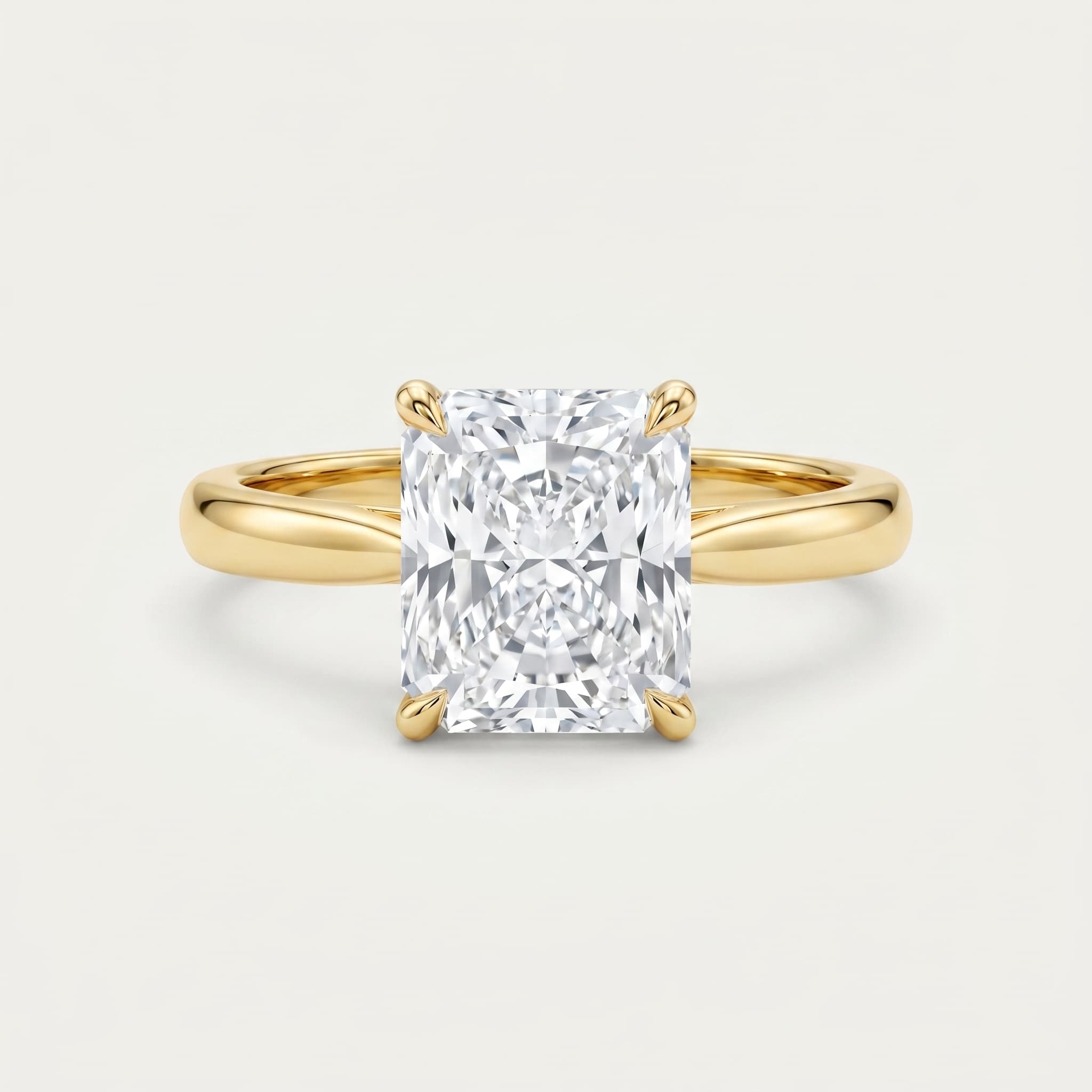 Radiant Lab Grown Diamond Hidden Halo Engagement Ring