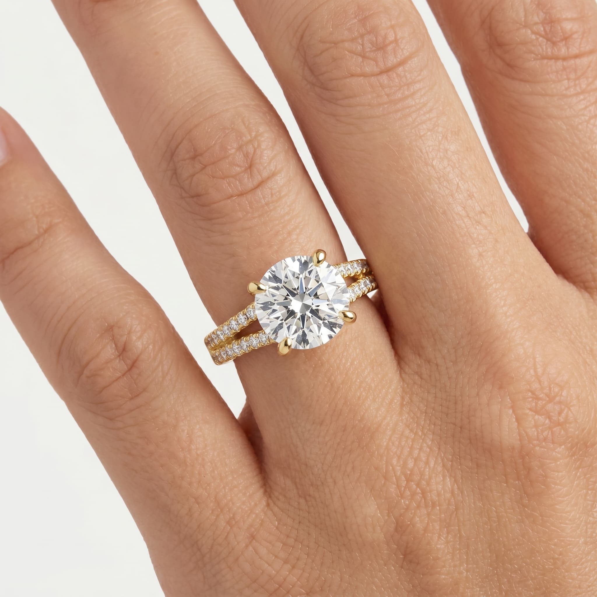 Layers of Us — Round Diamond Split Shank Ring thumbnail 5