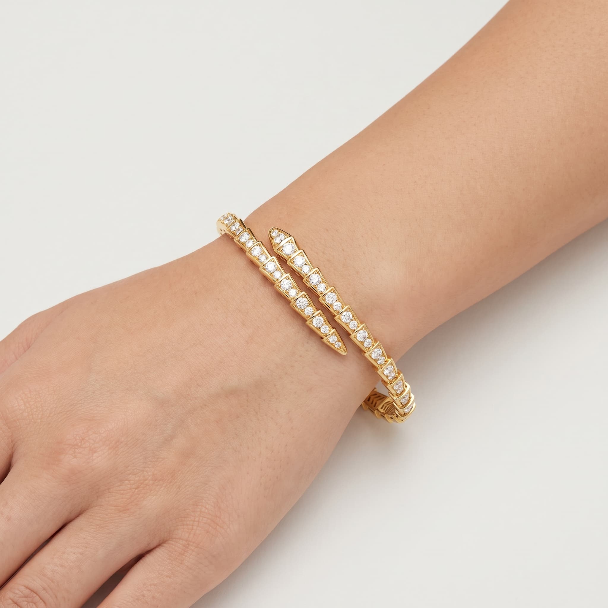 Serpentine — Round Diamond Open Coil Bangle thumbnail 3