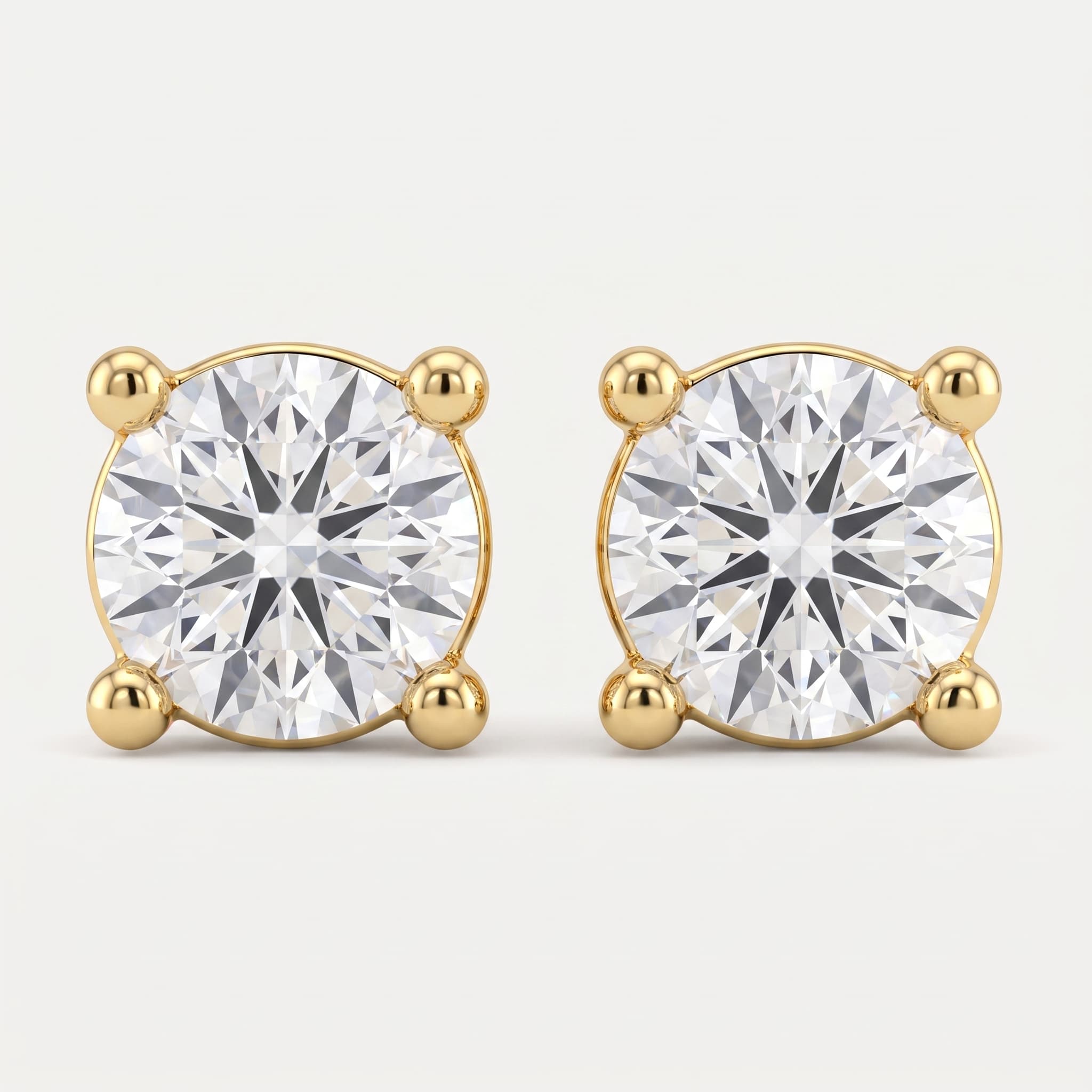 Classic Four — Round Diamond Stud Earrings