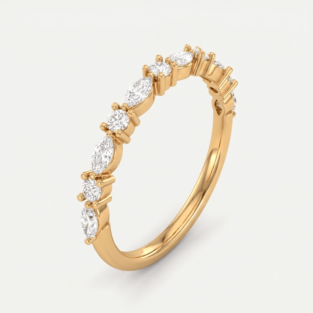 Marquise Reverie — Marquise & Round Diamond Eternity Band on model