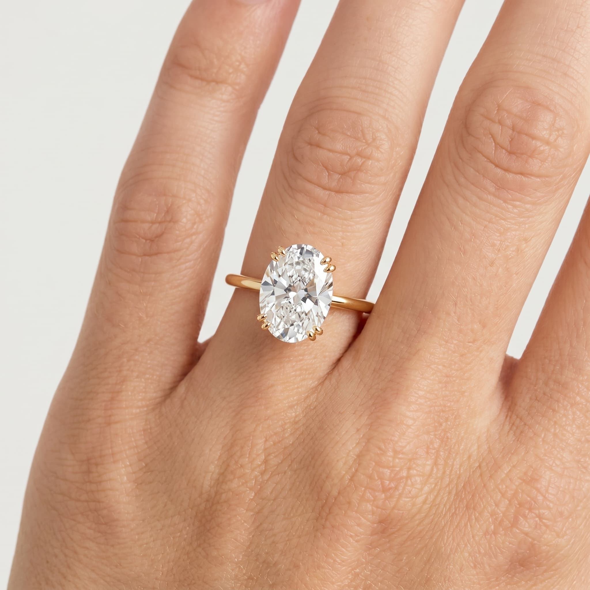 Held in Light — Oval Solitaire Diamond Ring thumbnail 5