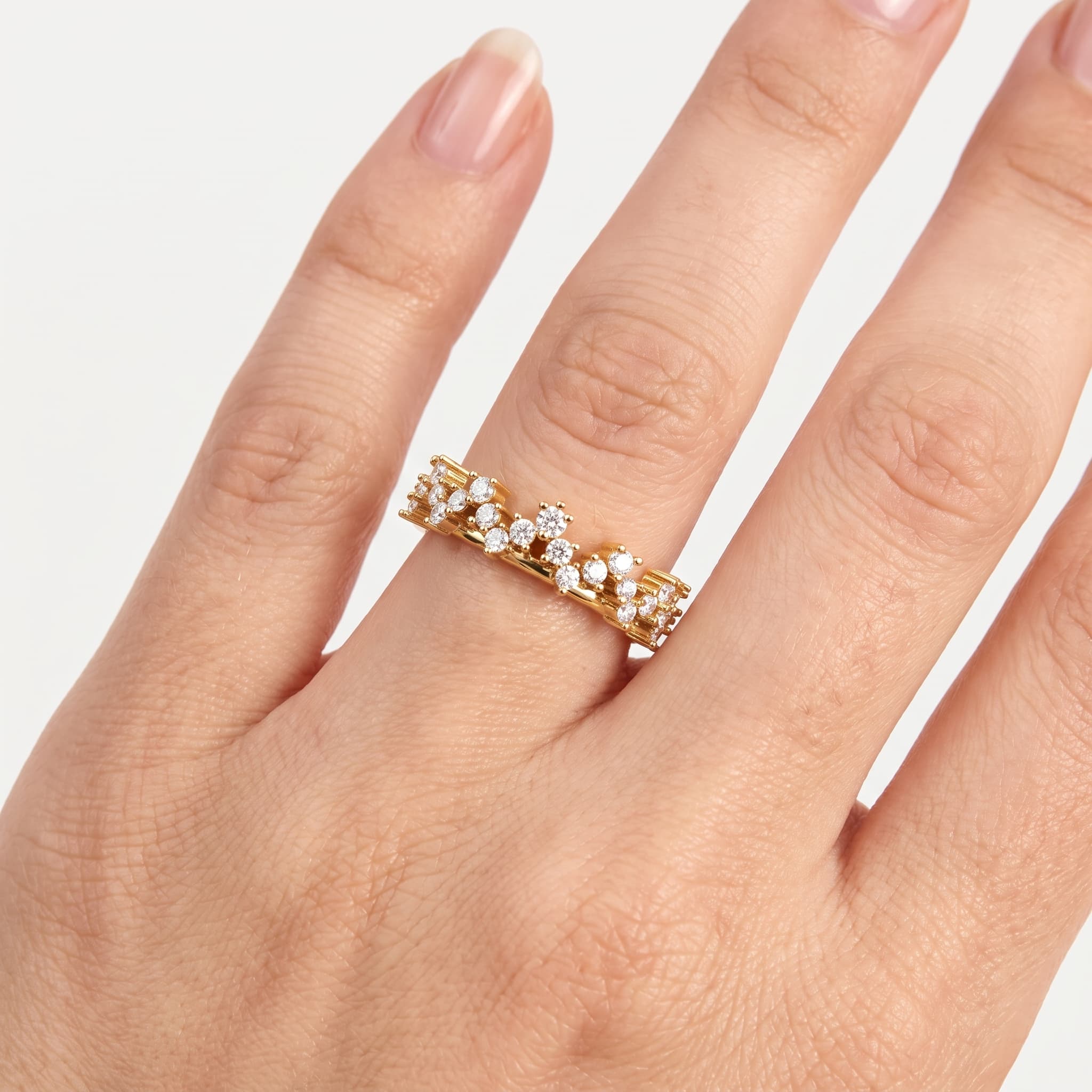 Constellation Drift — Round Diamond Cluster Ring thumbnail 4