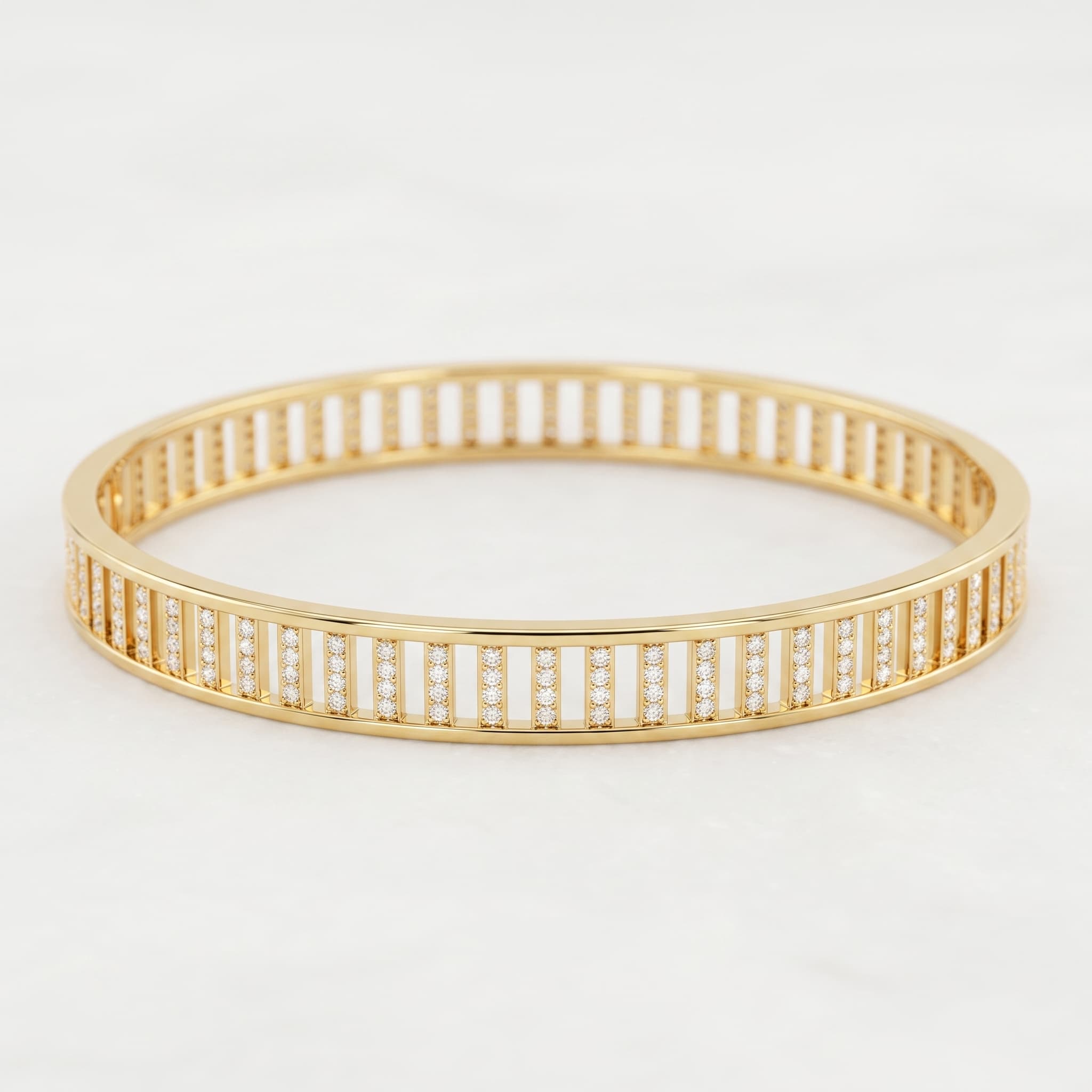 Piano Key — Striped Diamond Channel Bangle