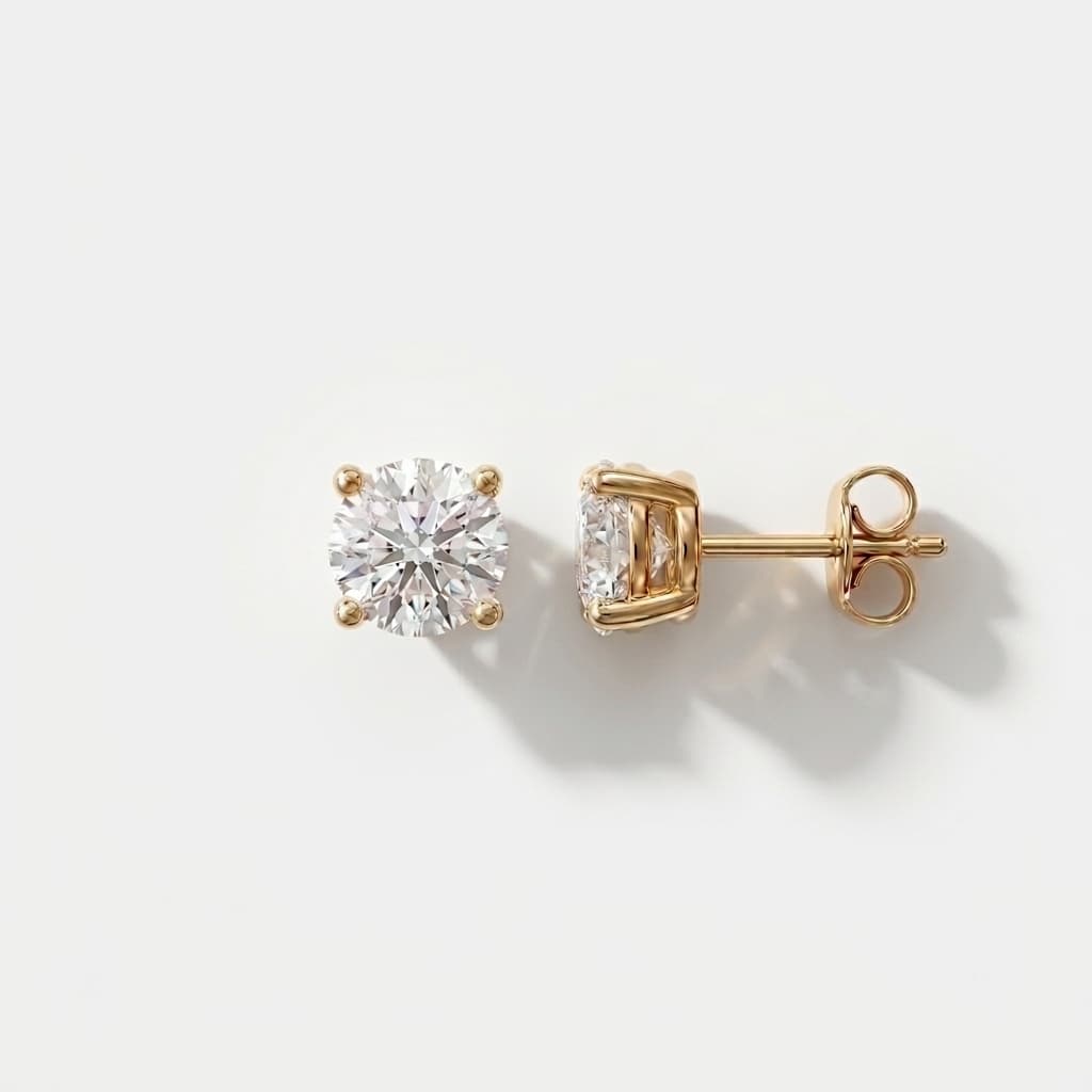Classic Round Diamond Stud Earrings