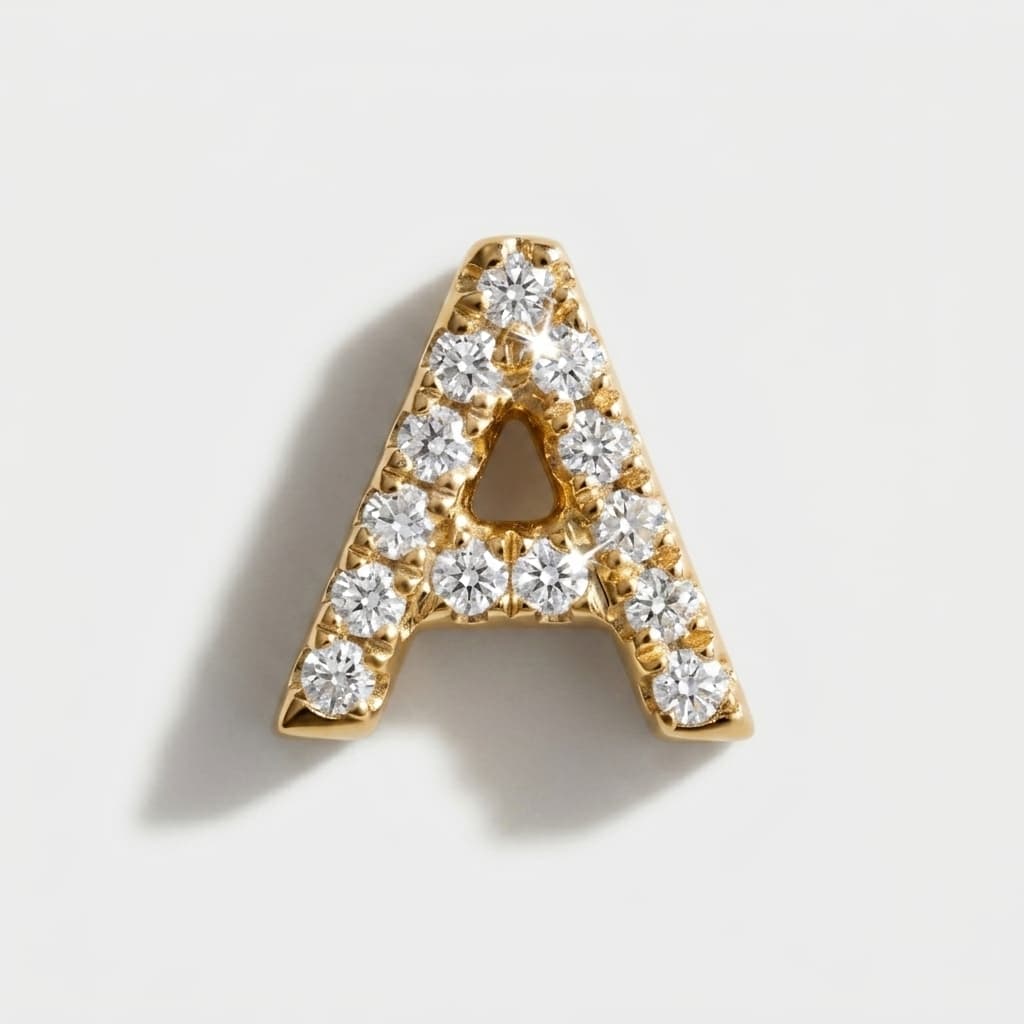 Monogram — Diamond Initial "A" Stud Earring