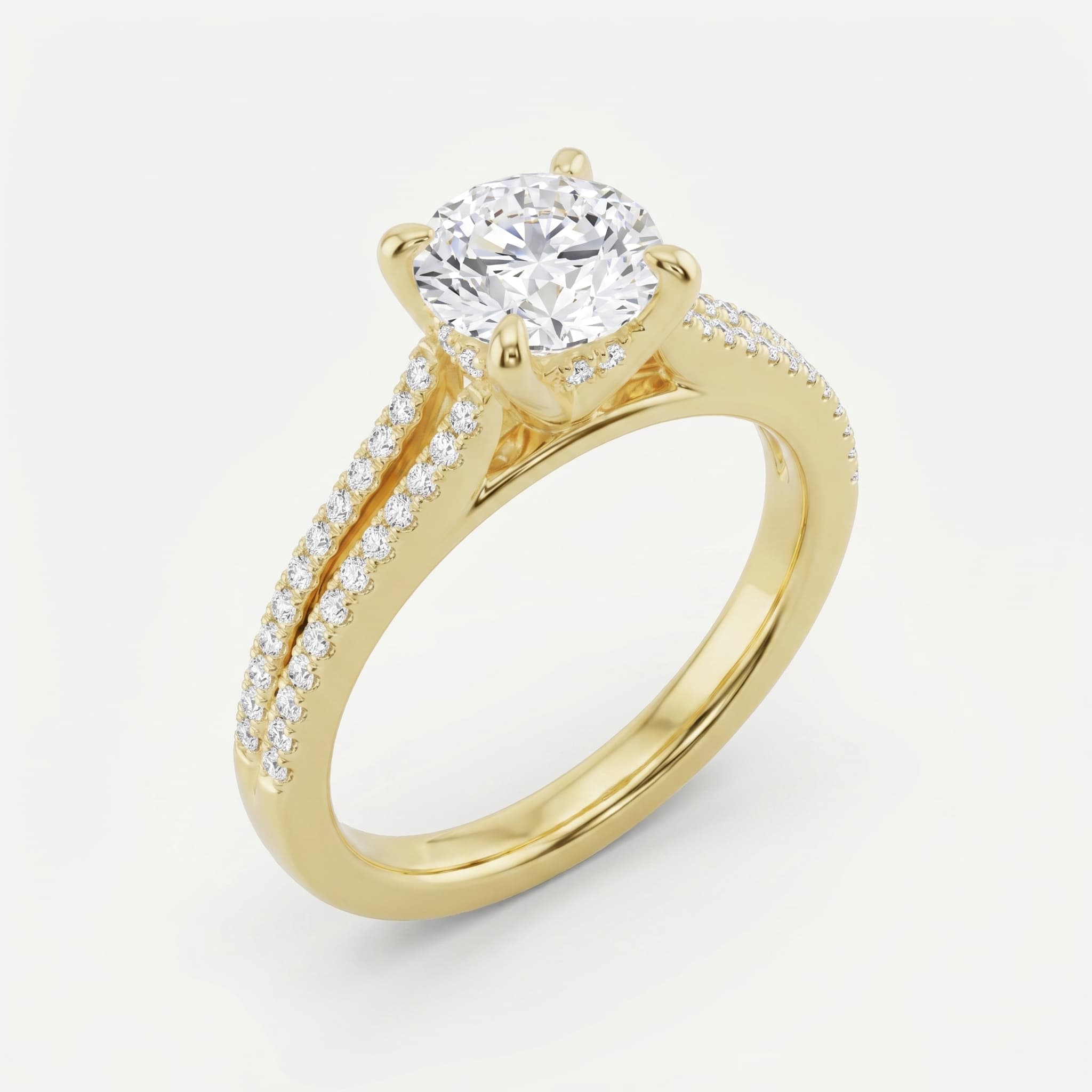 Layers of Us — Round Diamond Split Shank Ring on model