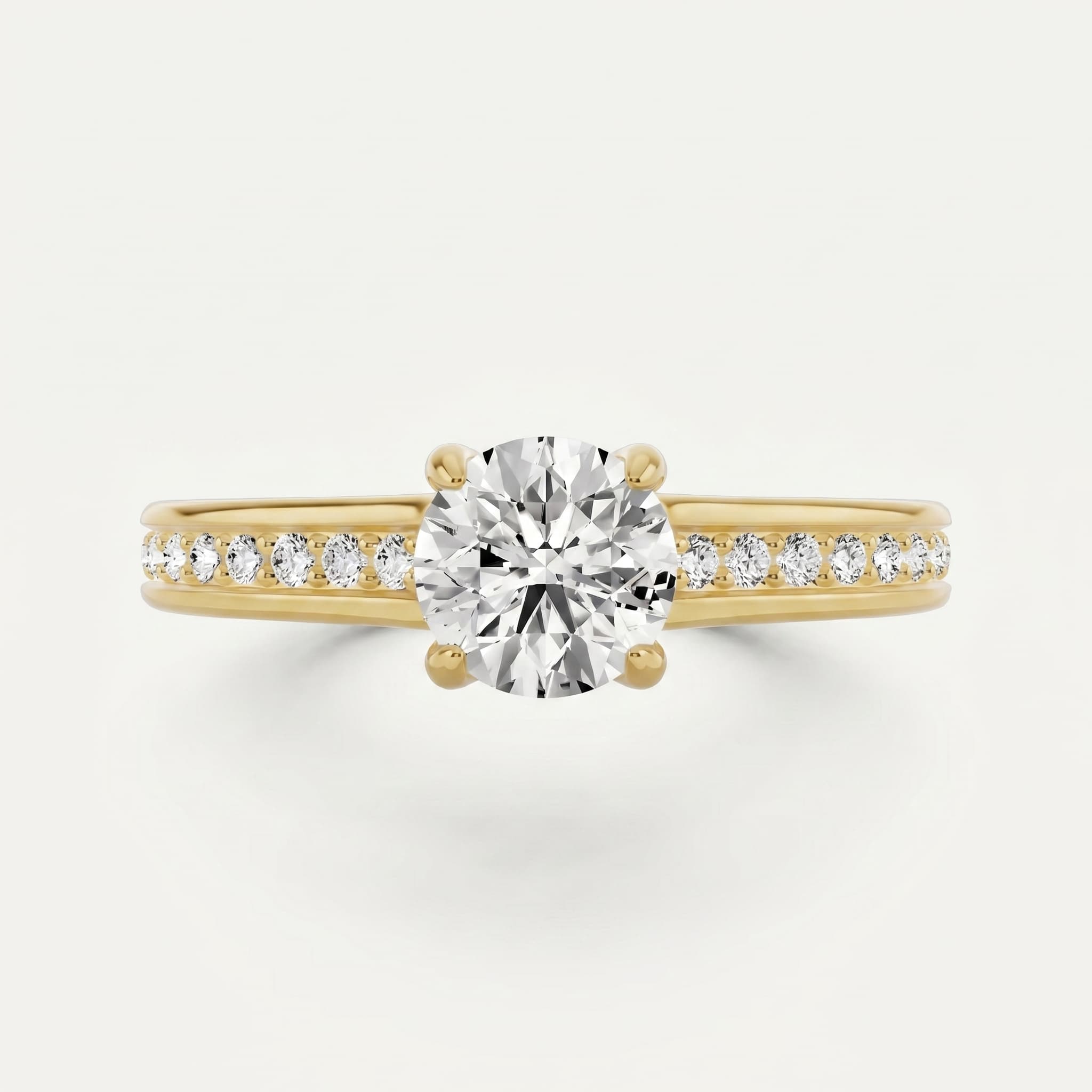 Stardust Path — Round Diamond Side Stone Ring thumbnail 4