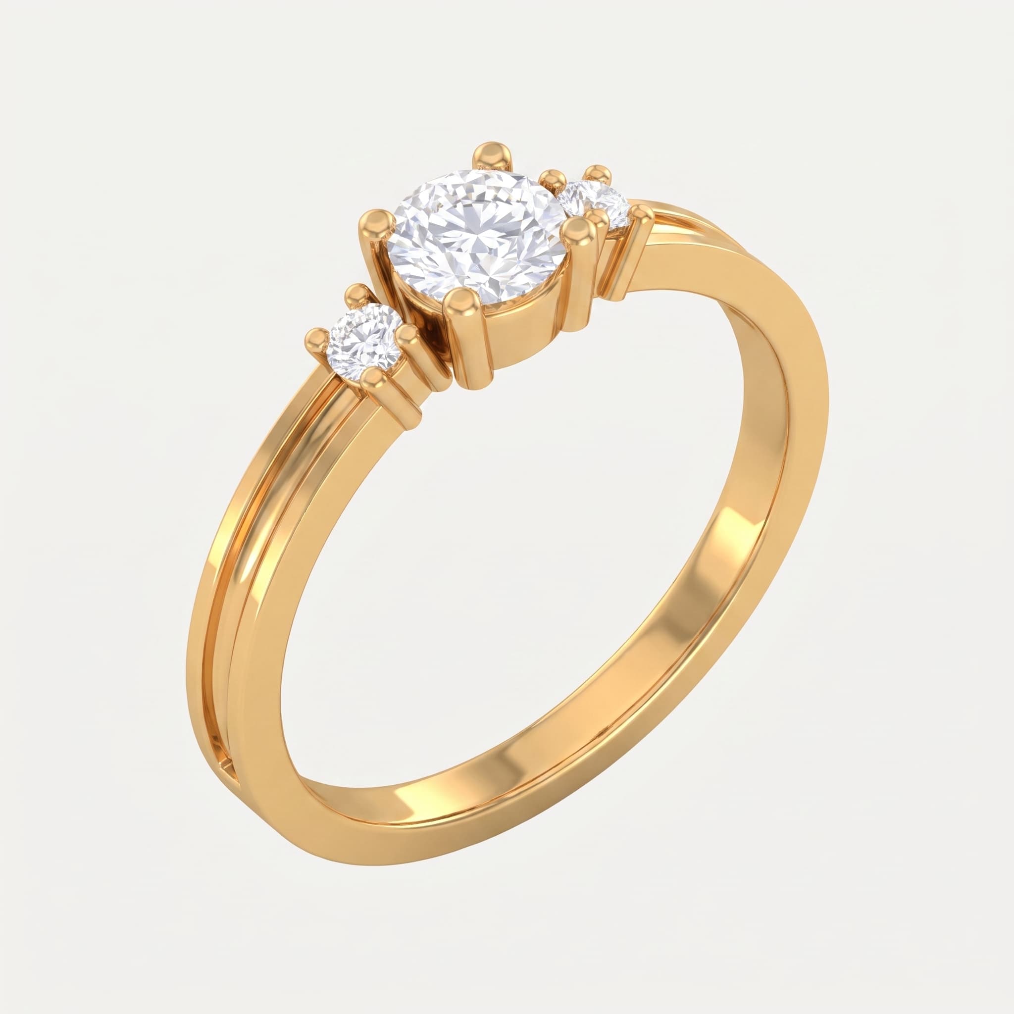 Ever After — Round Diamond Three Stone Ring on model