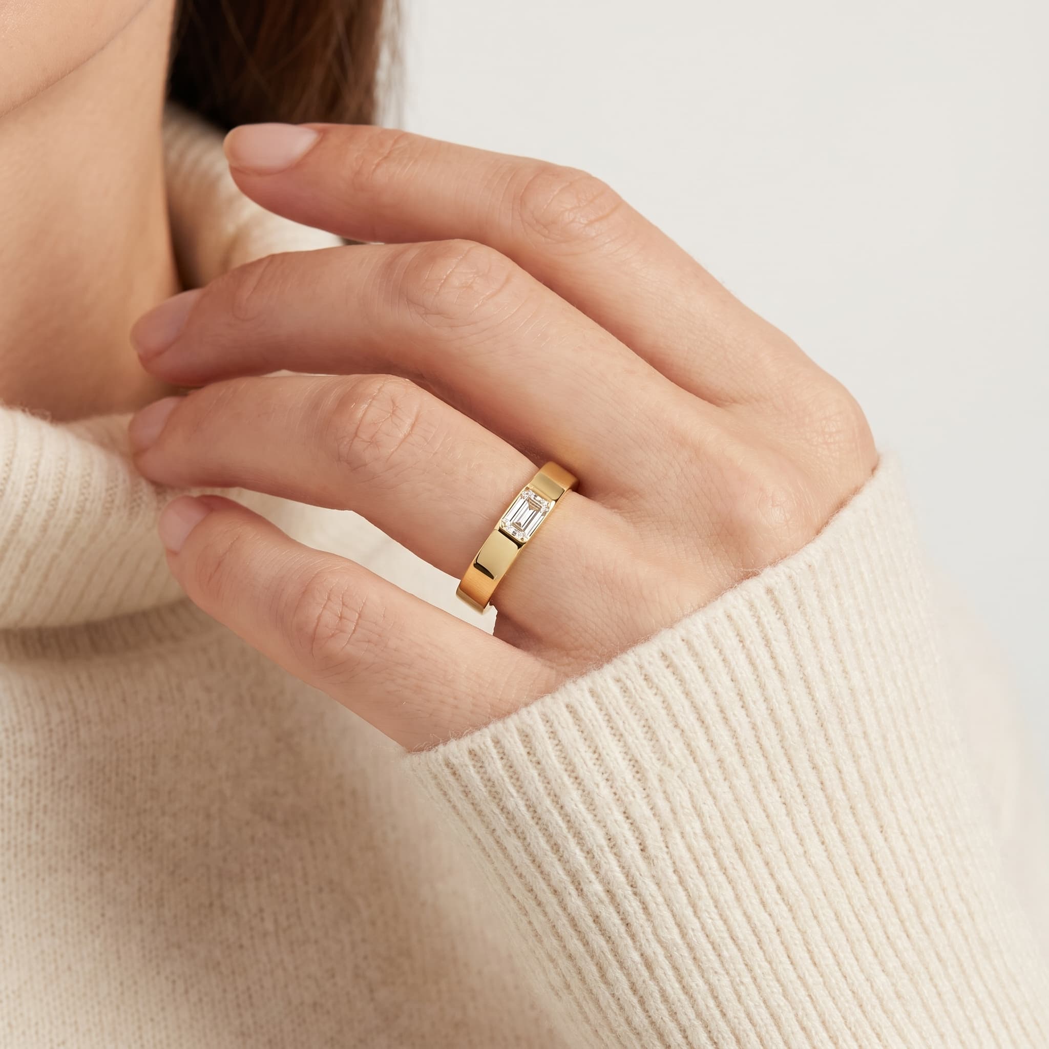 Still Point — Flush Set Baguette Diamond Wedding Band thumbnail 3