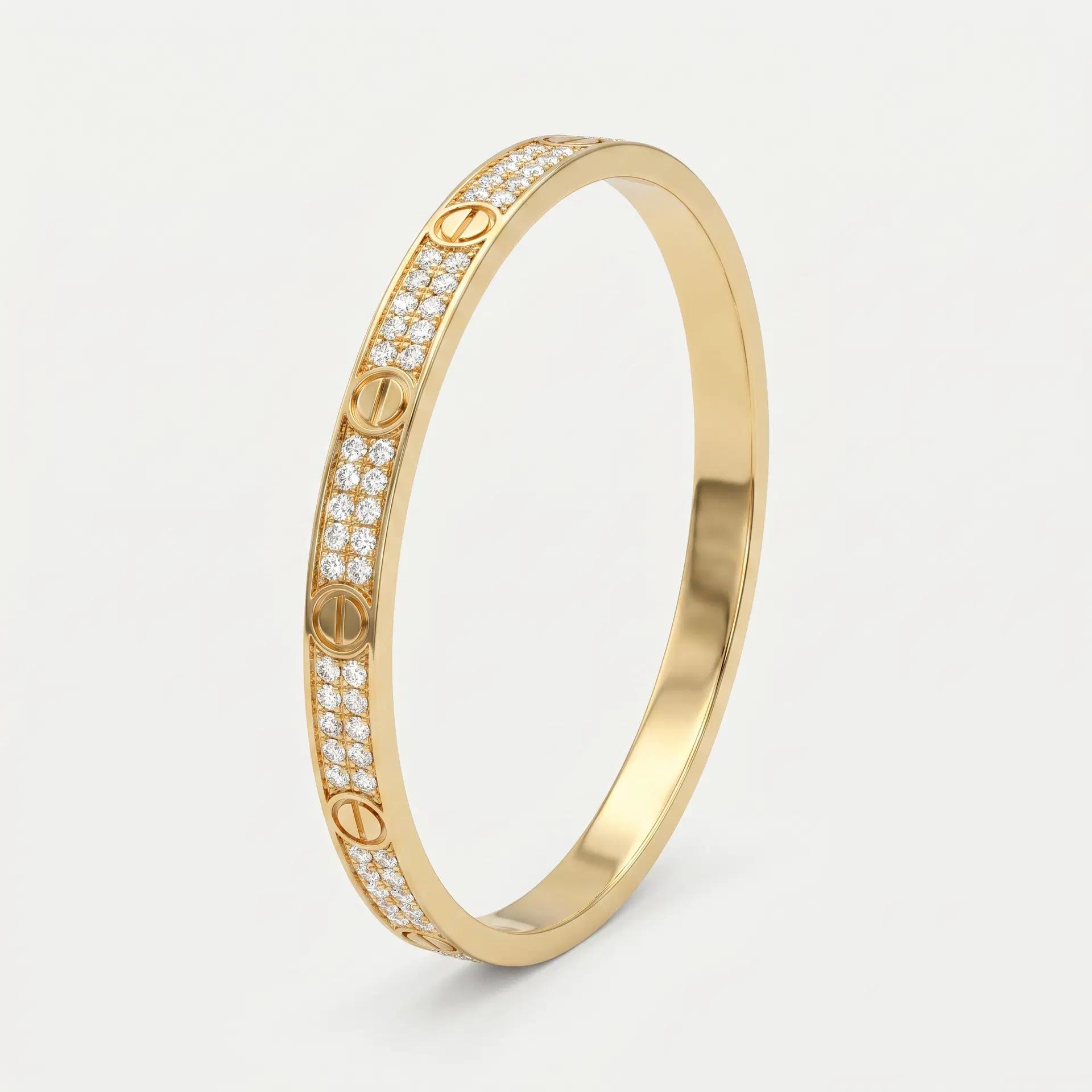 Classic Pavé Diamond Bangle on model